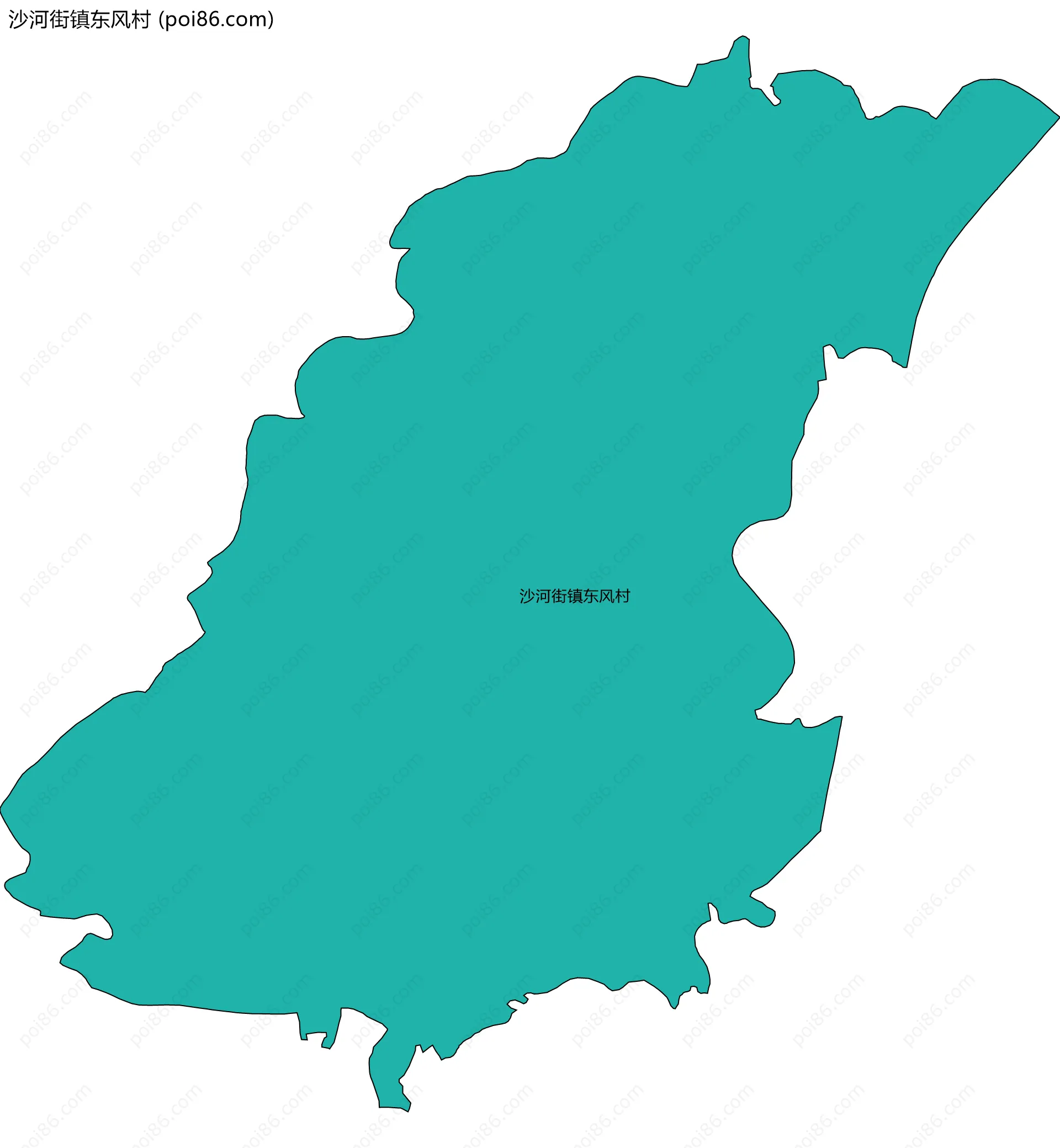 沙河街镇东风村边界地图