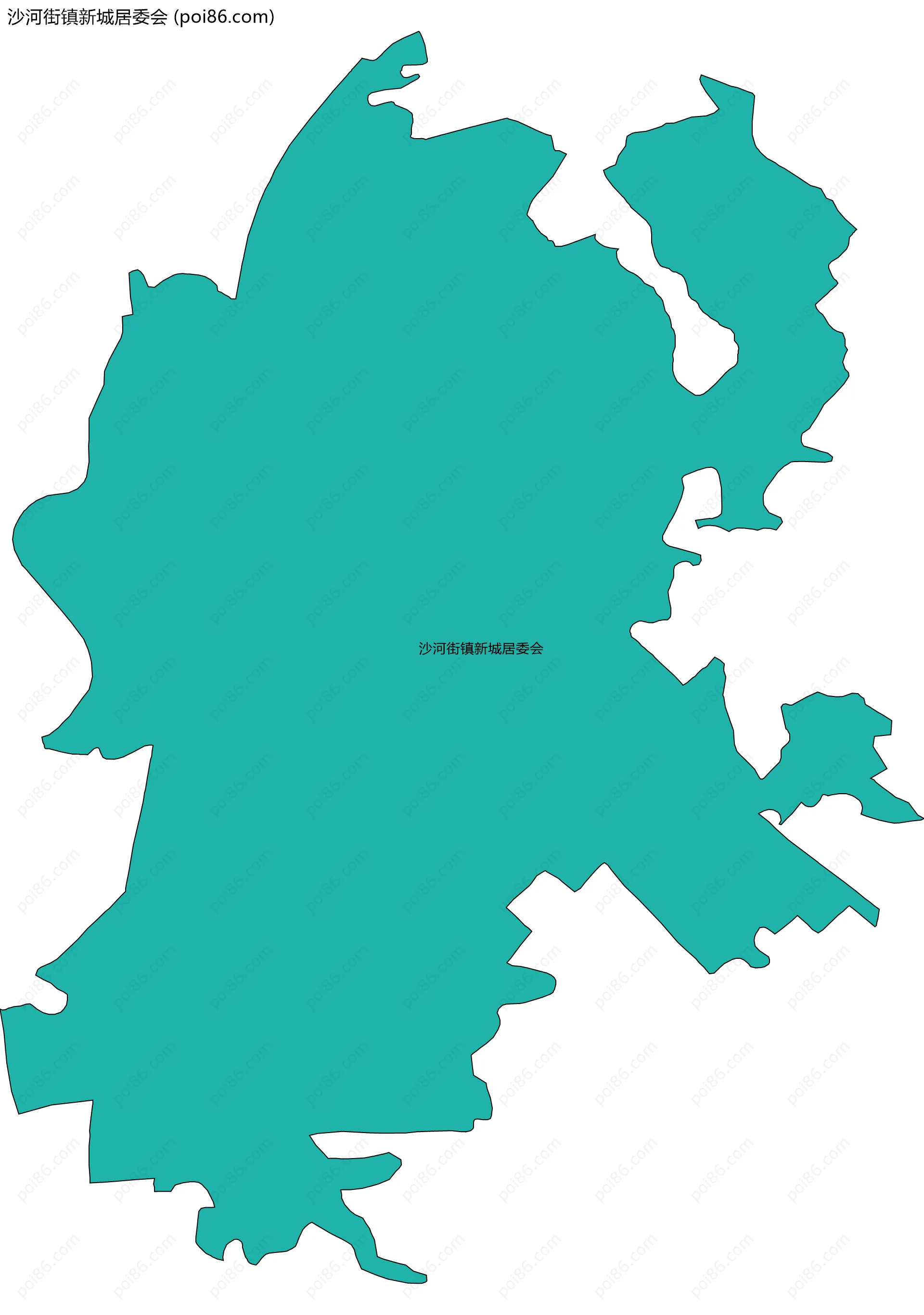 沙河街镇新城居委会边界地图