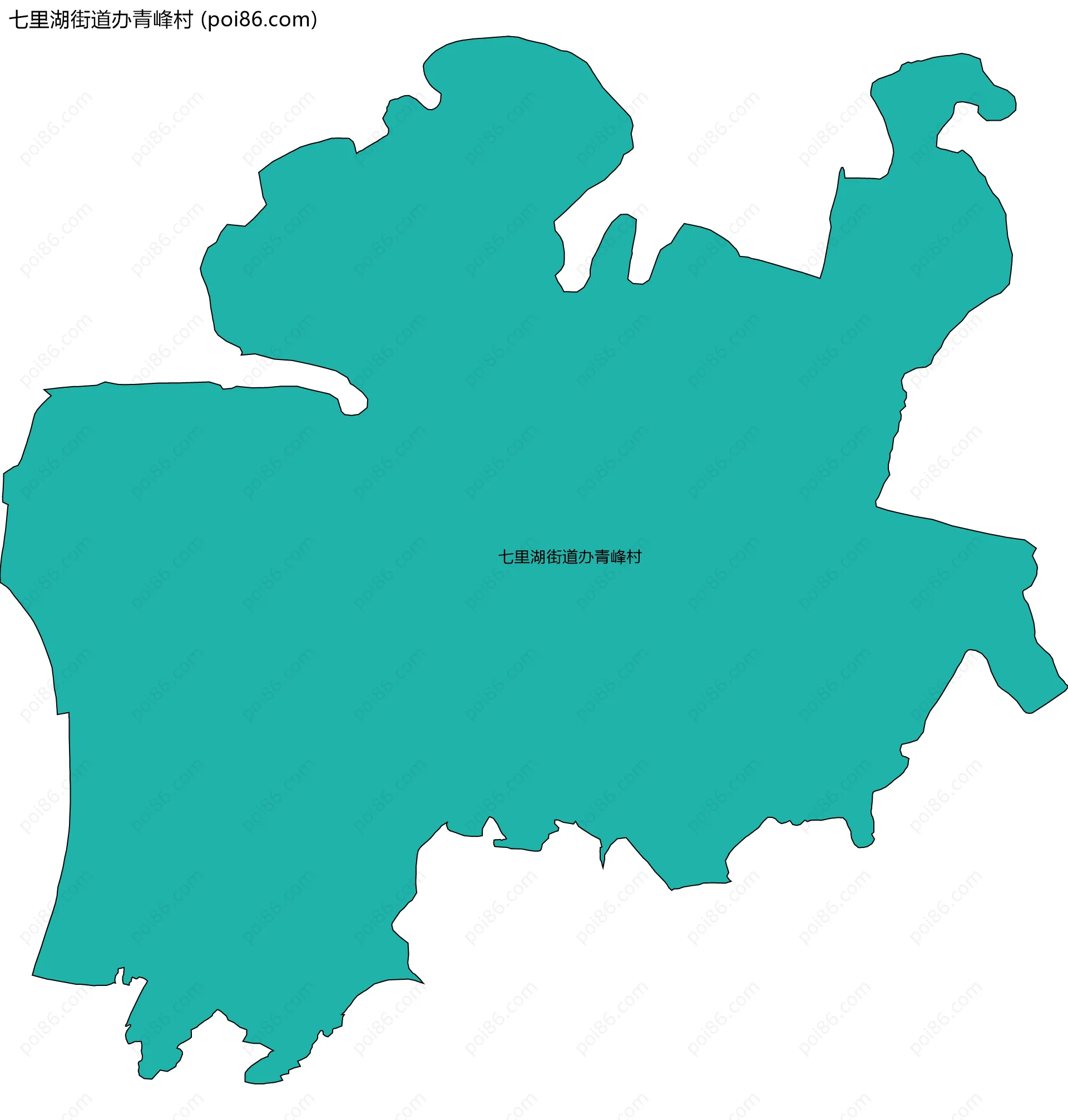七里湖街道办青峰村边界地图