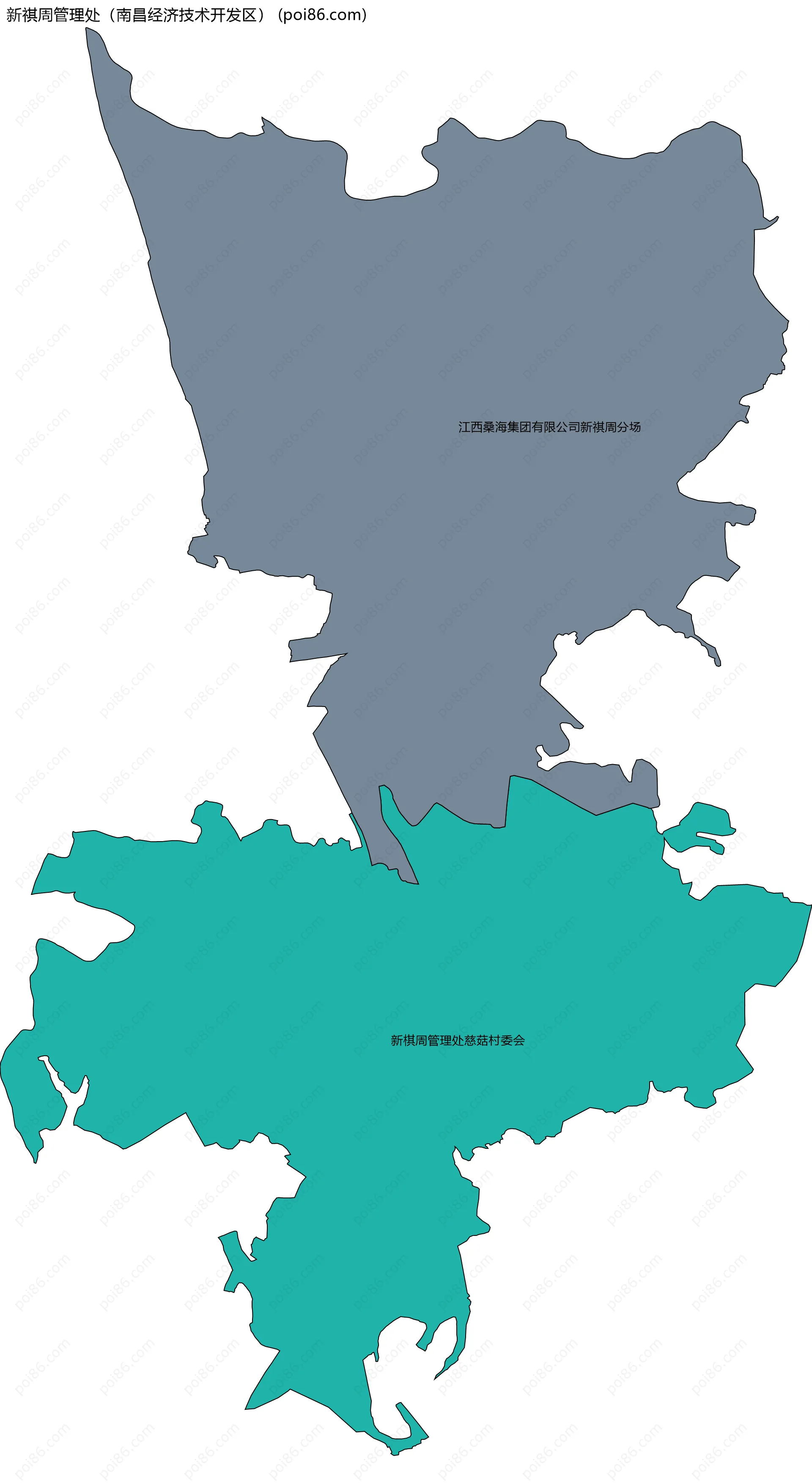 新祺周管理处（南昌经济技术开发区）边界地图(五级行政区划)