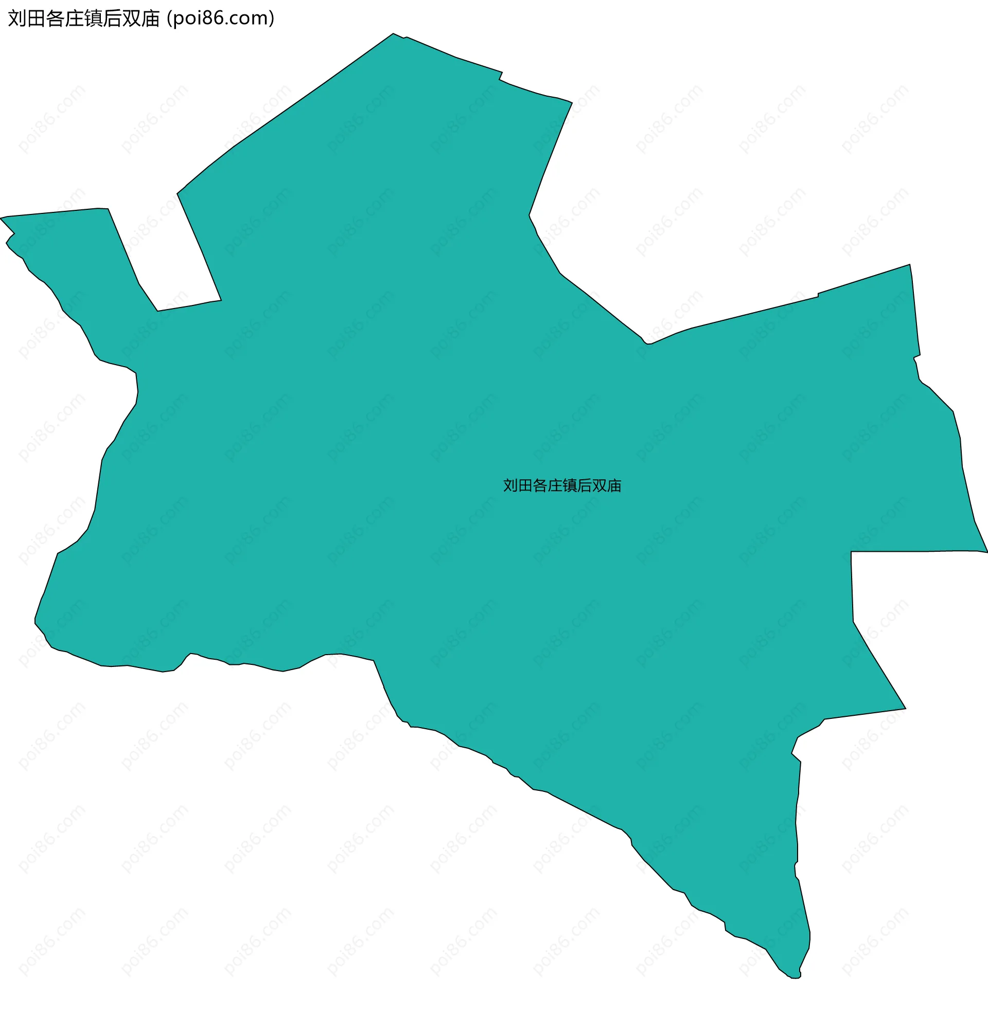 刘田各庄镇后双庙边界地图