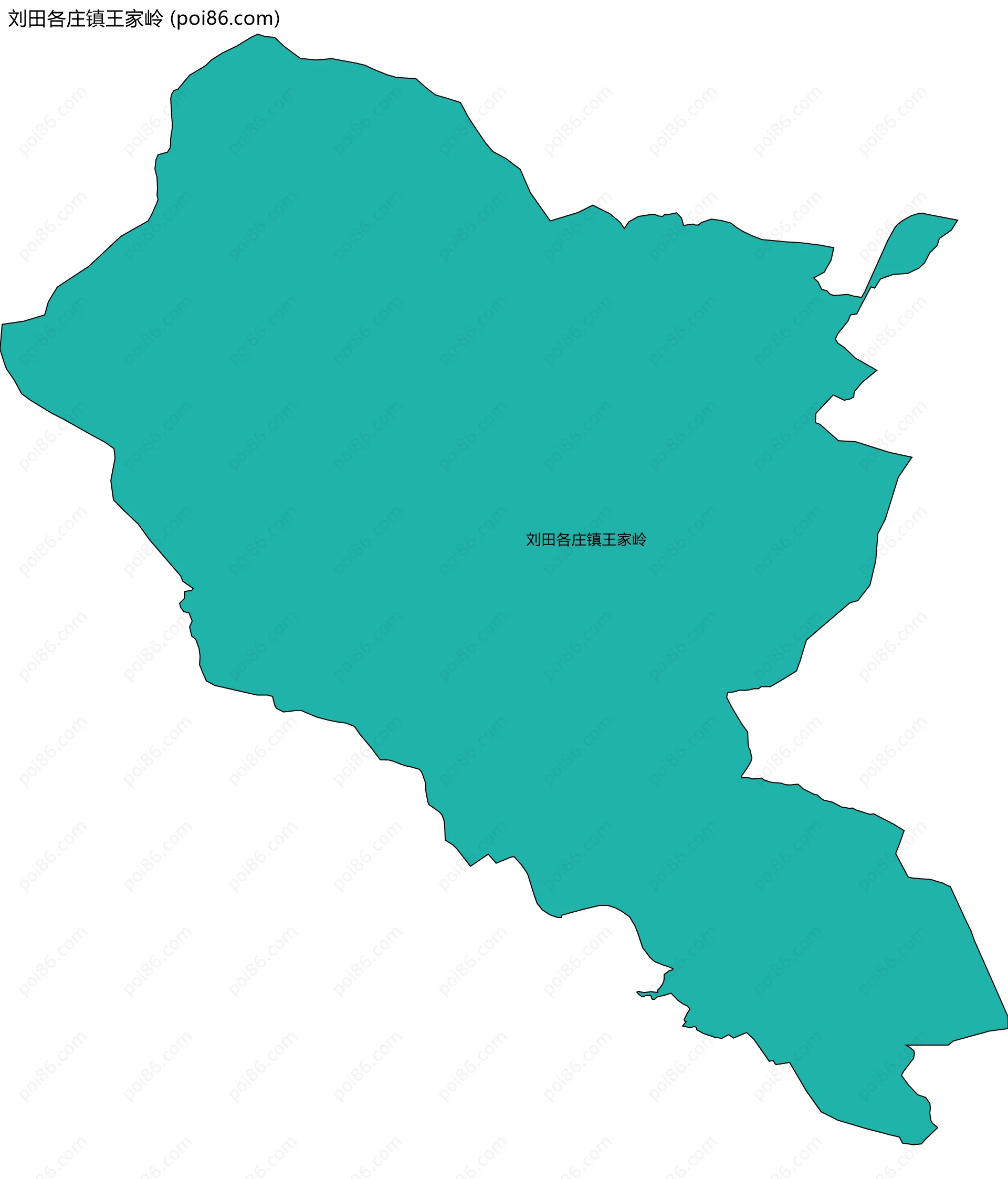 刘田各庄镇王家岭边界地图