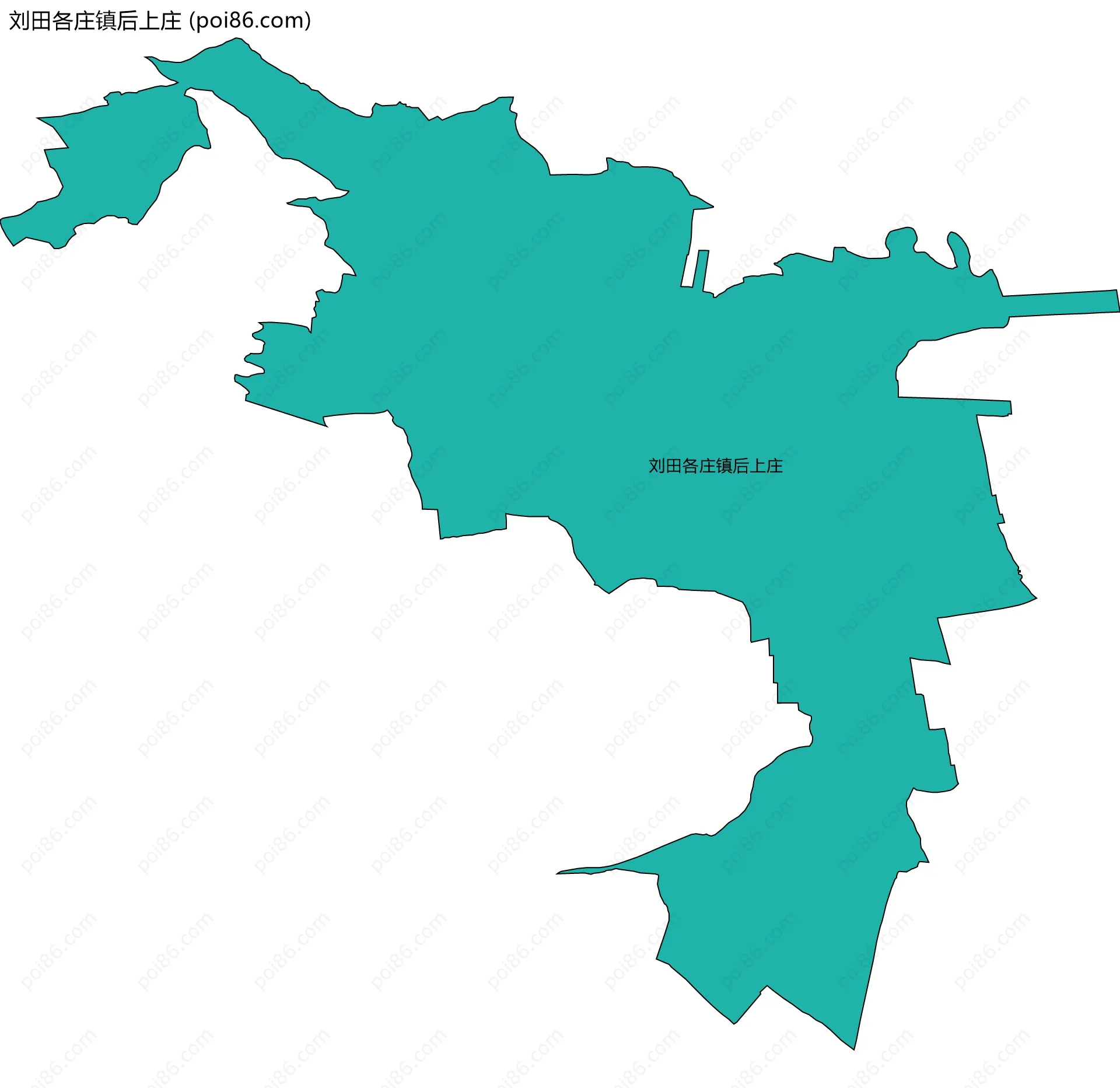 刘田各庄镇后上庄边界地图