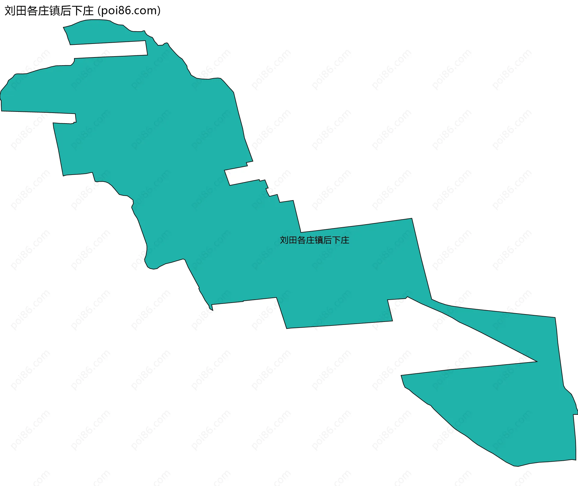 刘田各庄镇后下庄边界地图