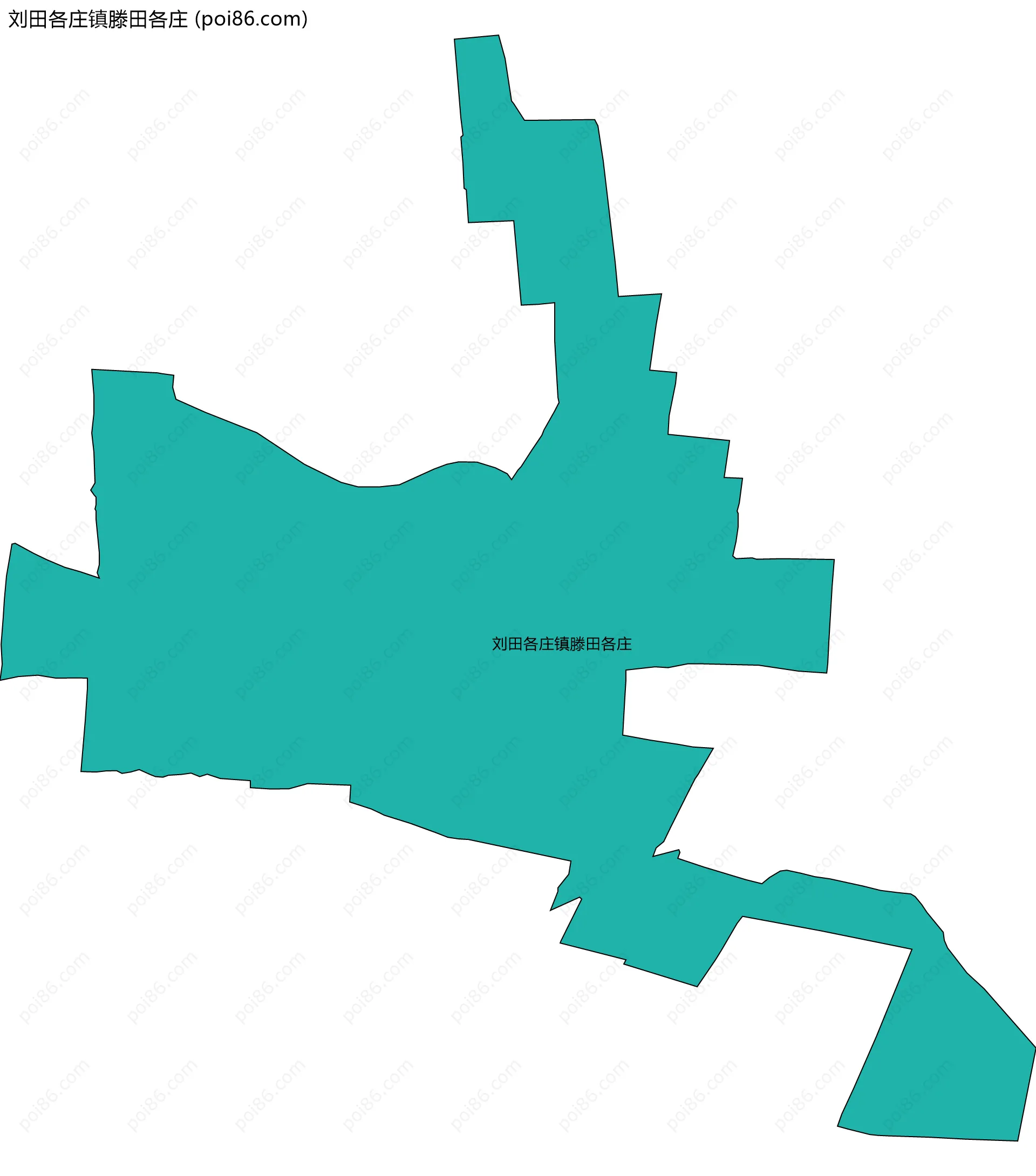 刘田各庄镇滕田各庄边界地图