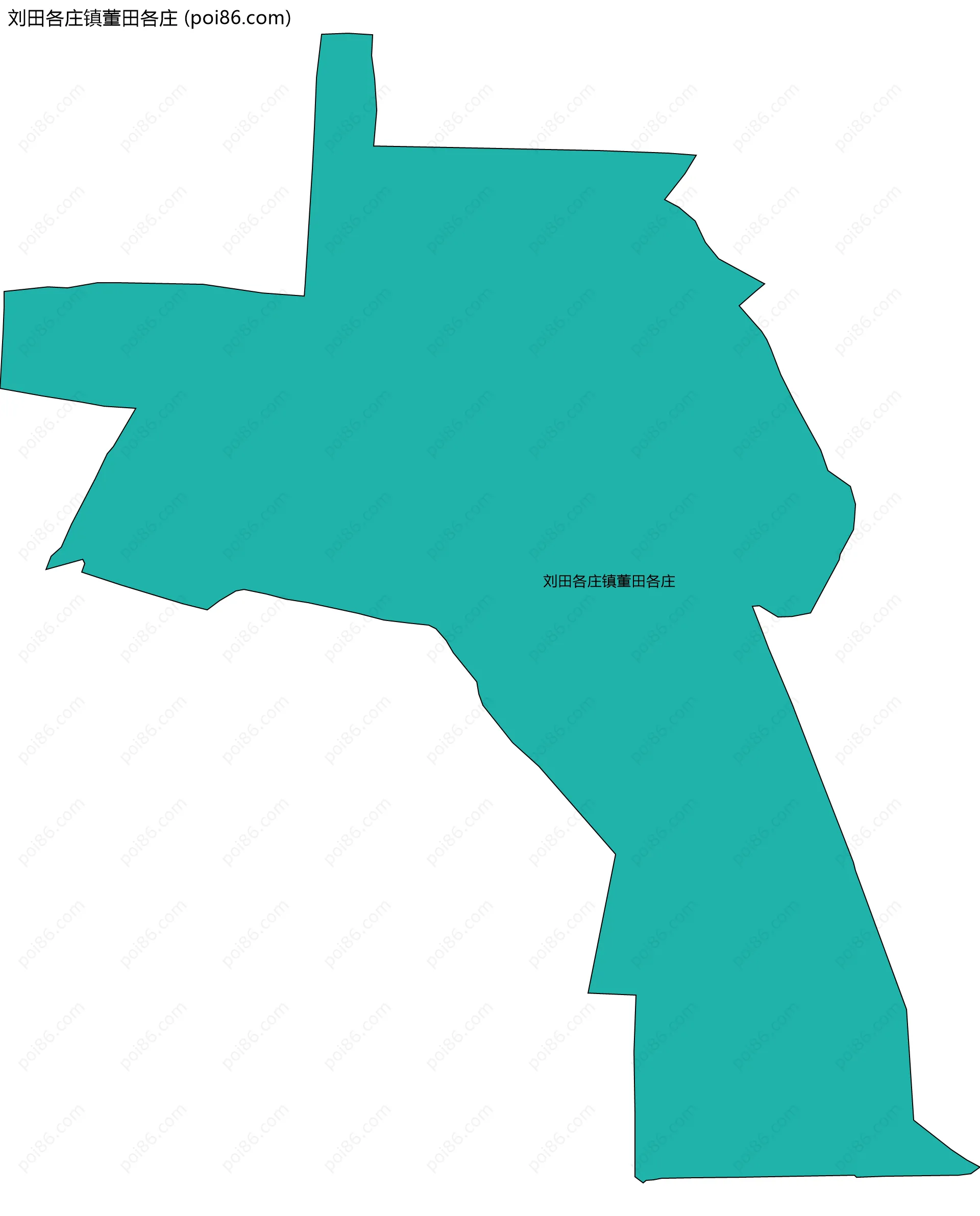 刘田各庄镇董田各庄边界地图