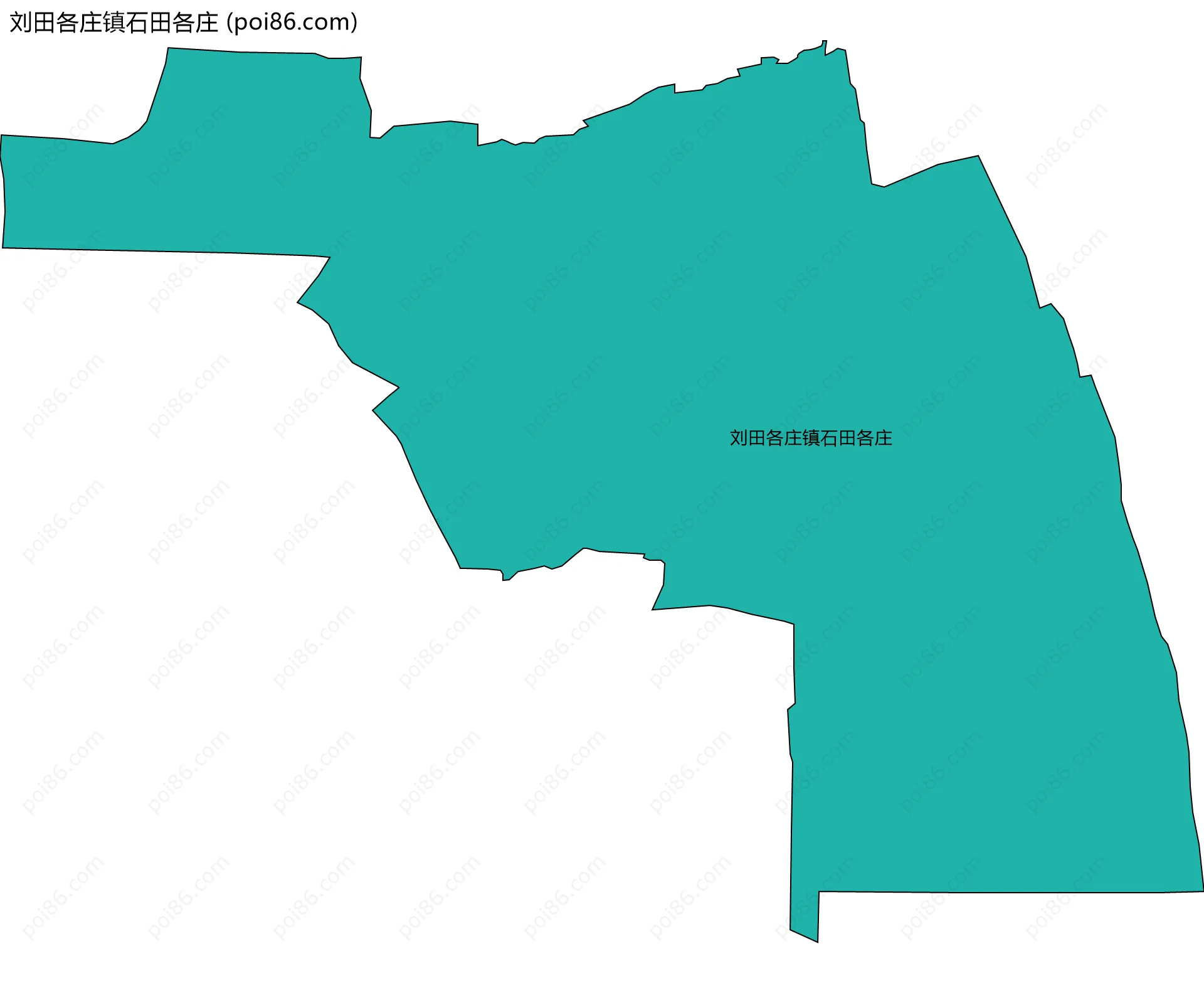 刘田各庄镇石田各庄边界地图
