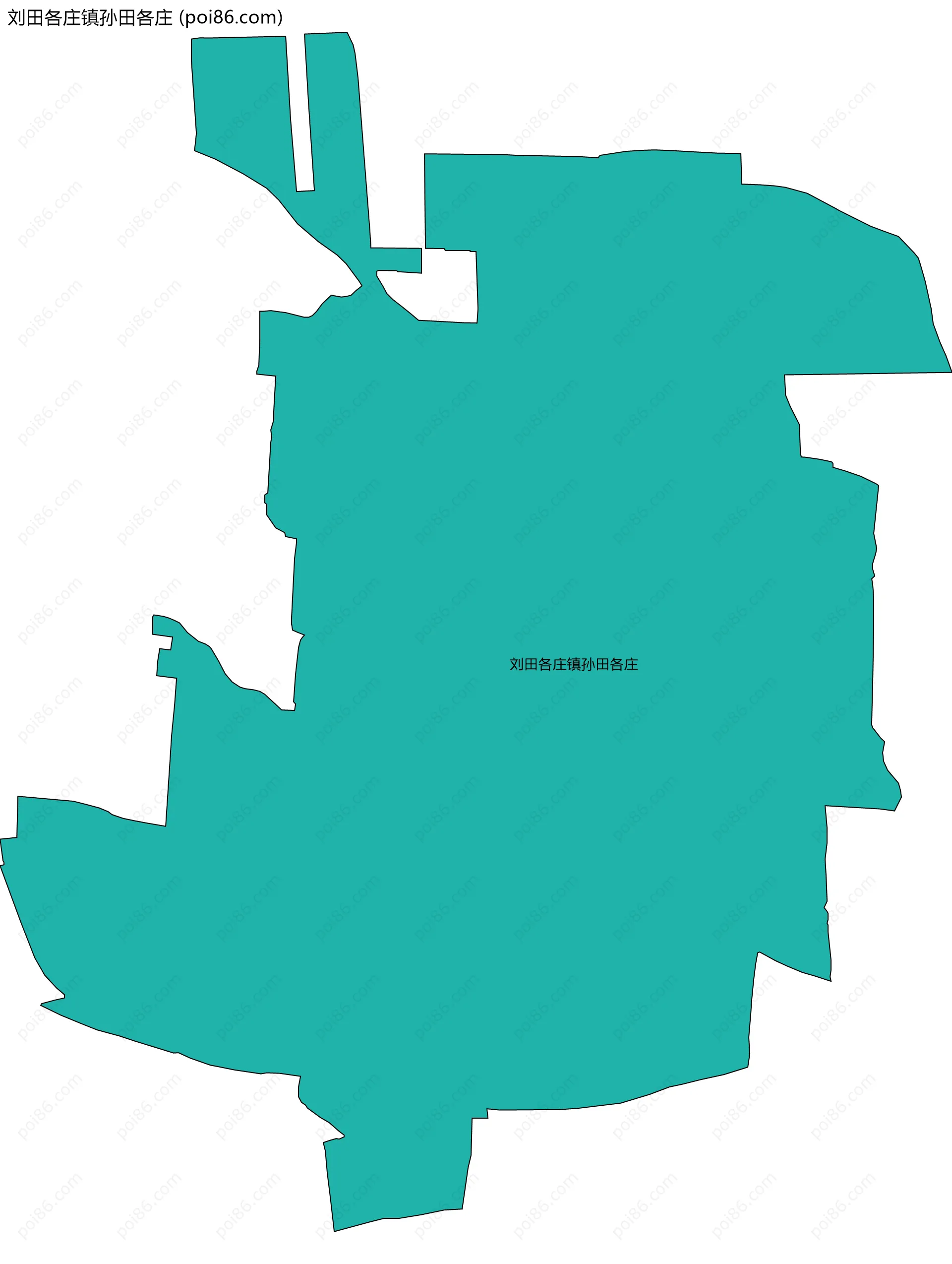 刘田各庄镇孙田各庄边界地图
