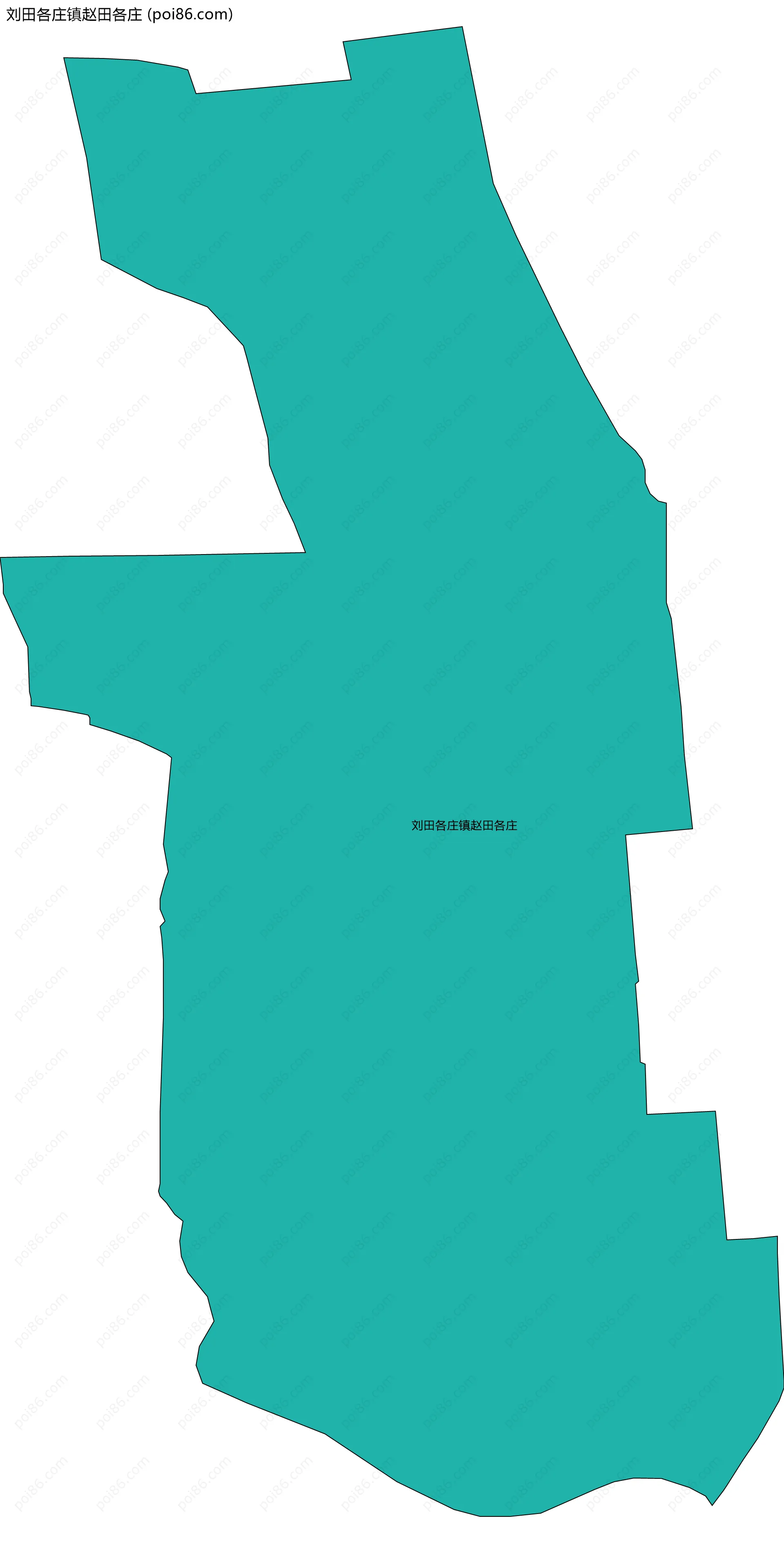 刘田各庄镇赵田各庄边界地图