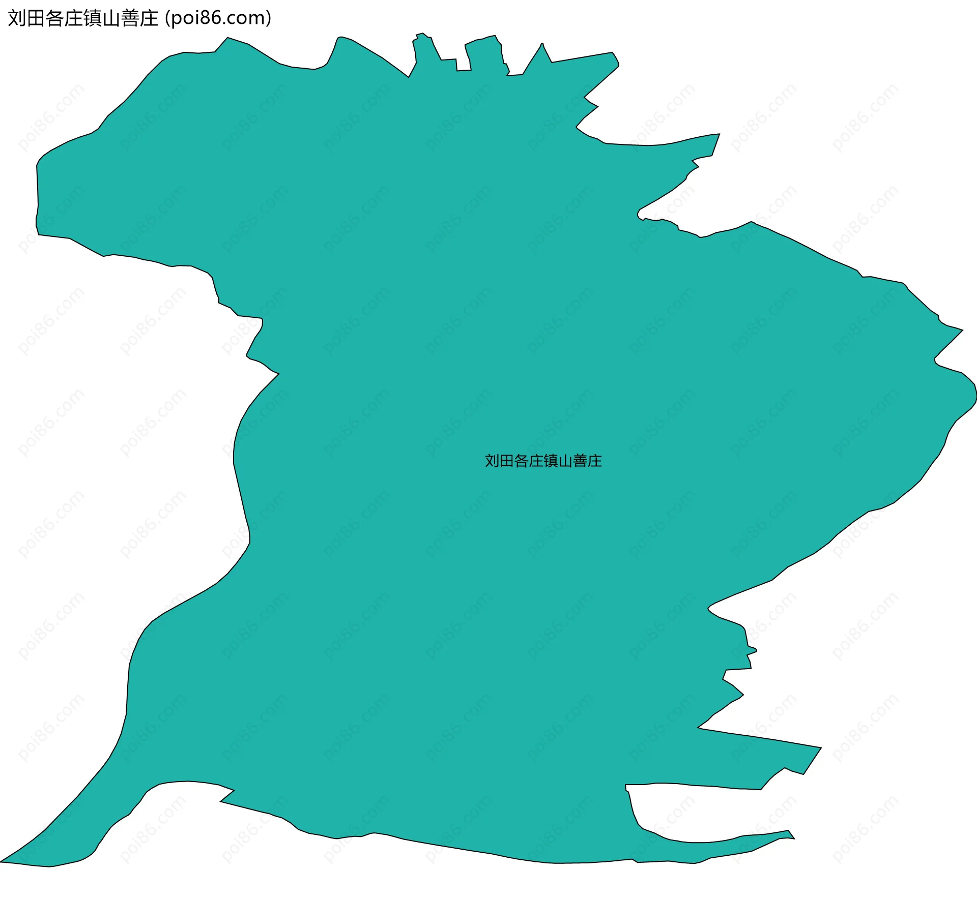 刘田各庄镇山善庄边界地图