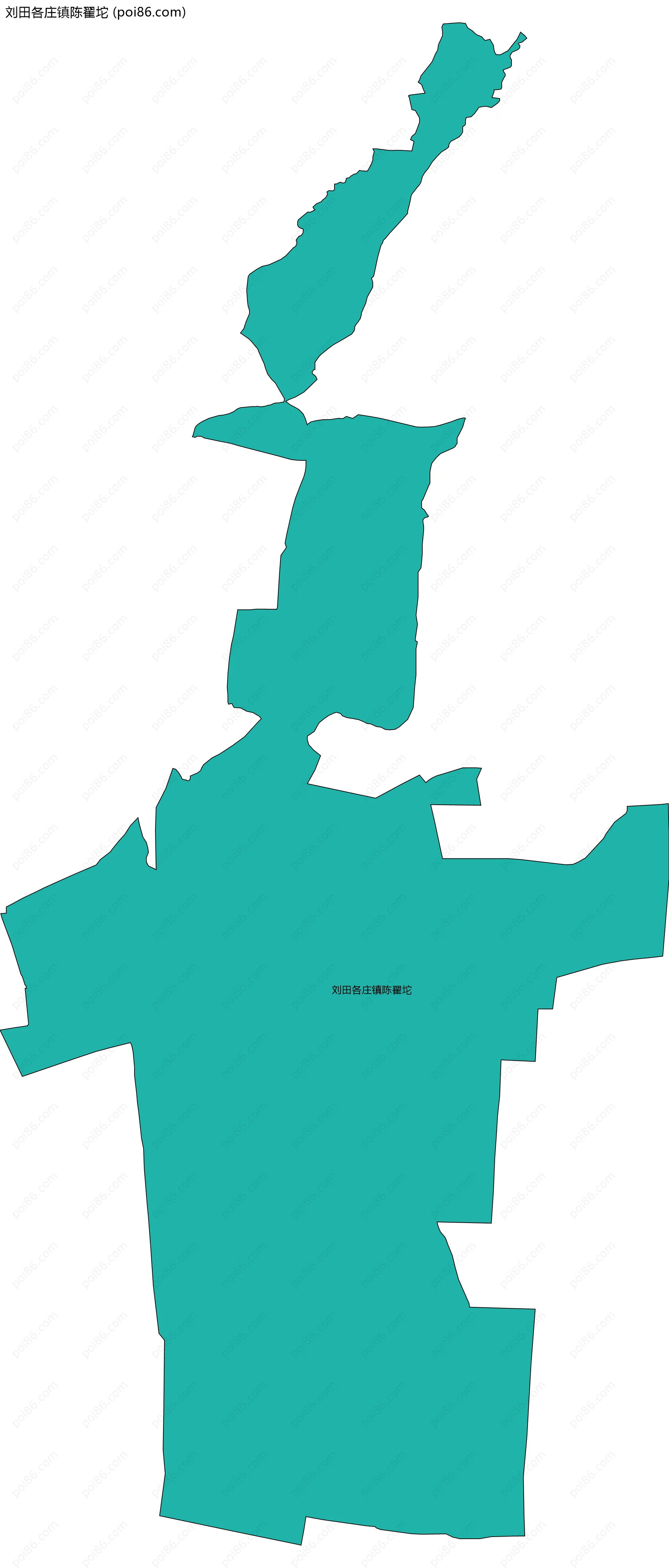 刘田各庄镇陈翟坨边界地图