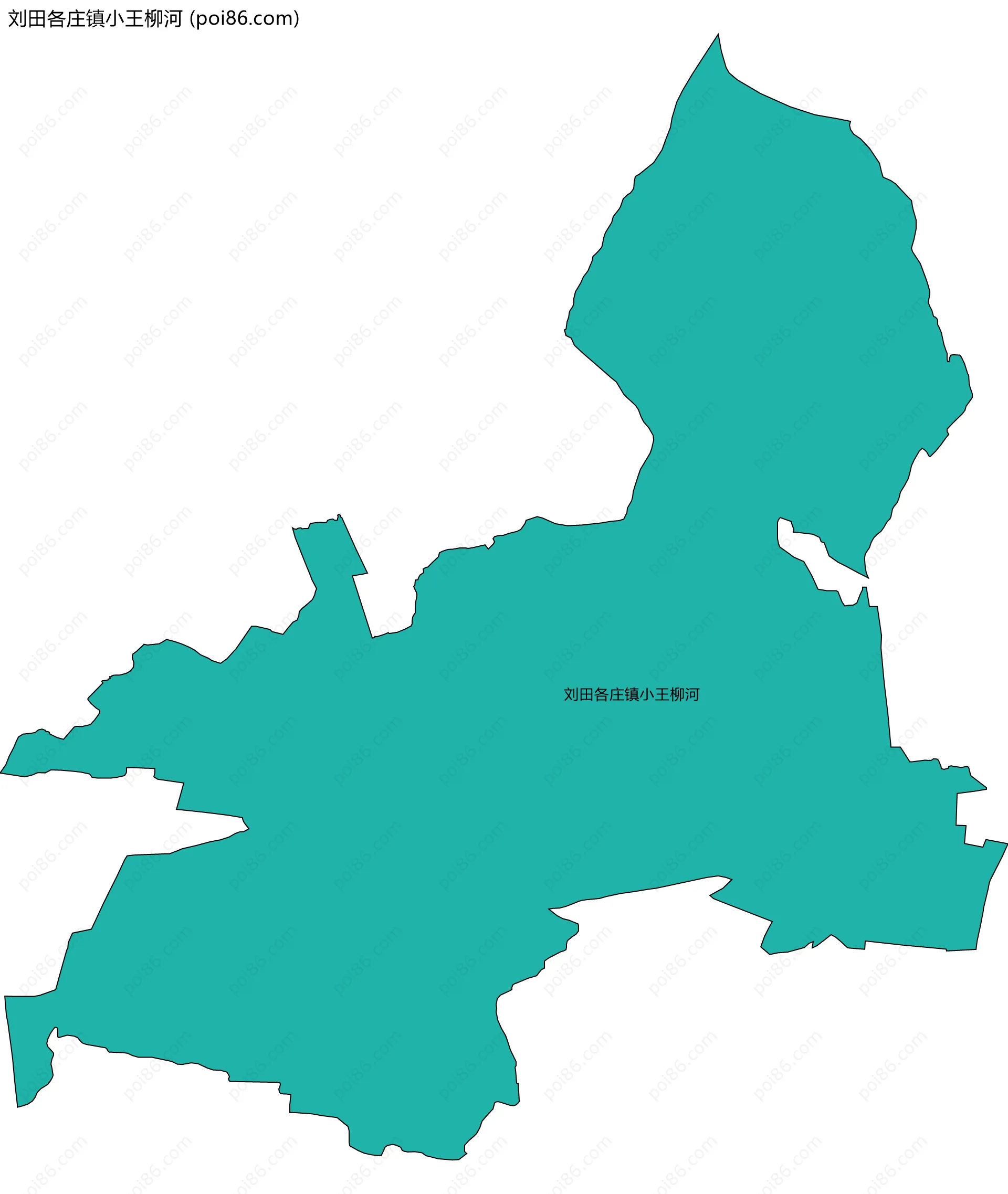 刘田各庄镇小王柳河边界地图