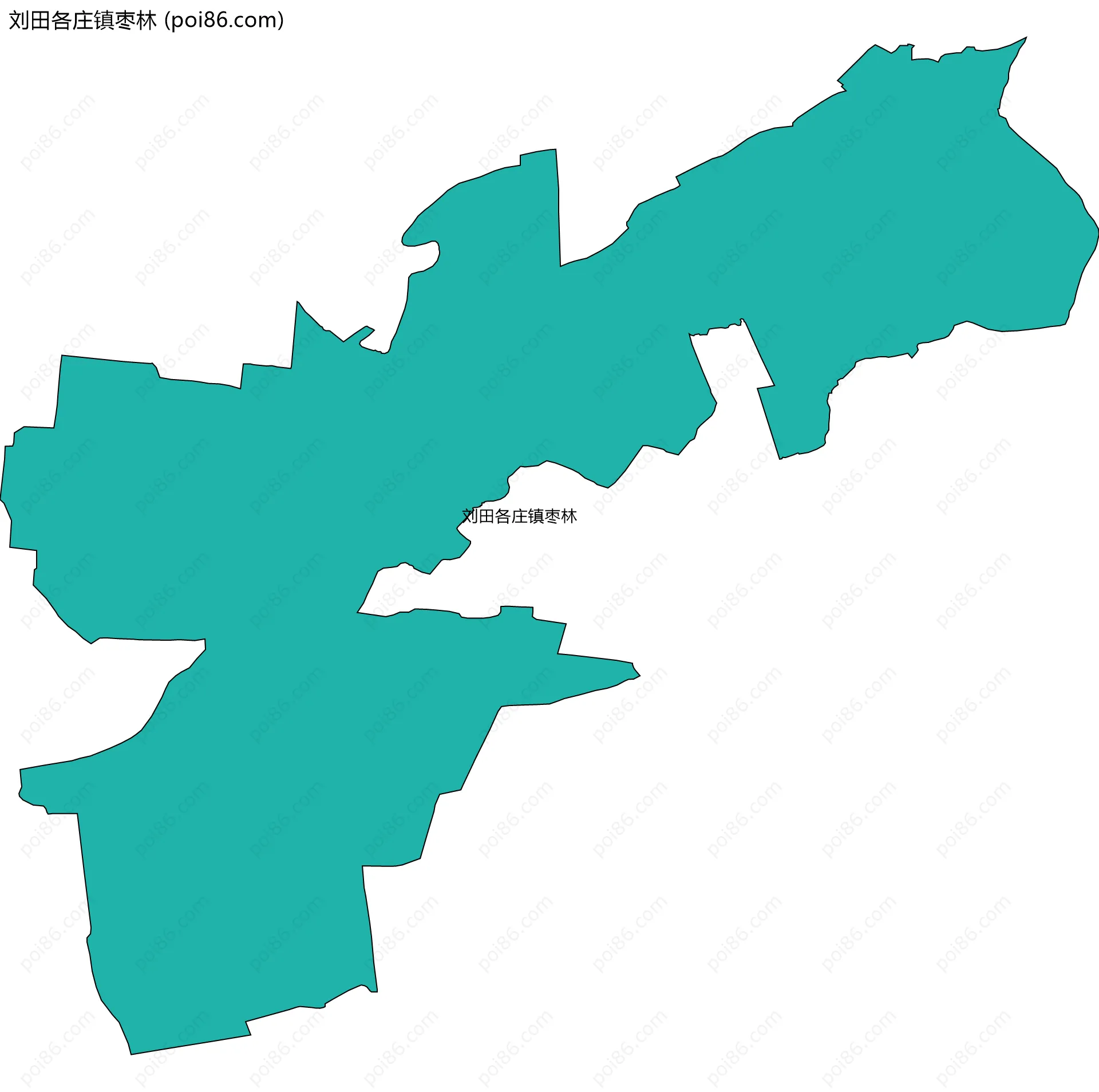 刘田各庄镇枣林边界地图