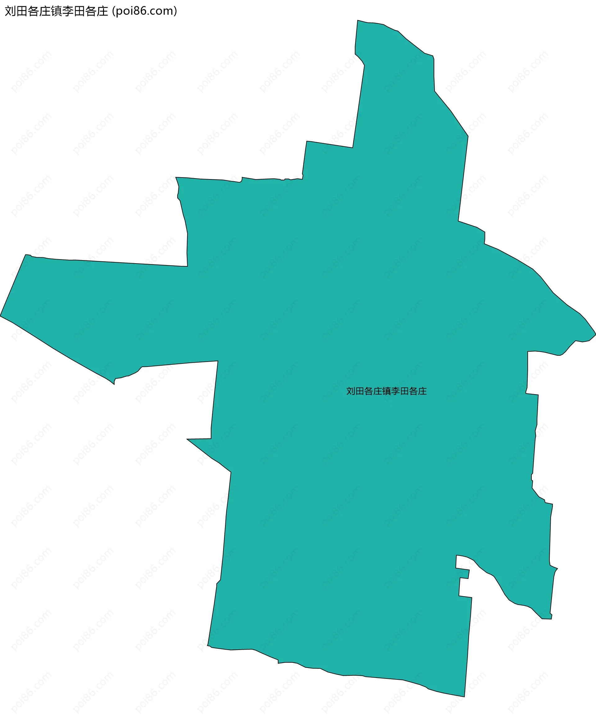 刘田各庄镇李田各庄边界地图