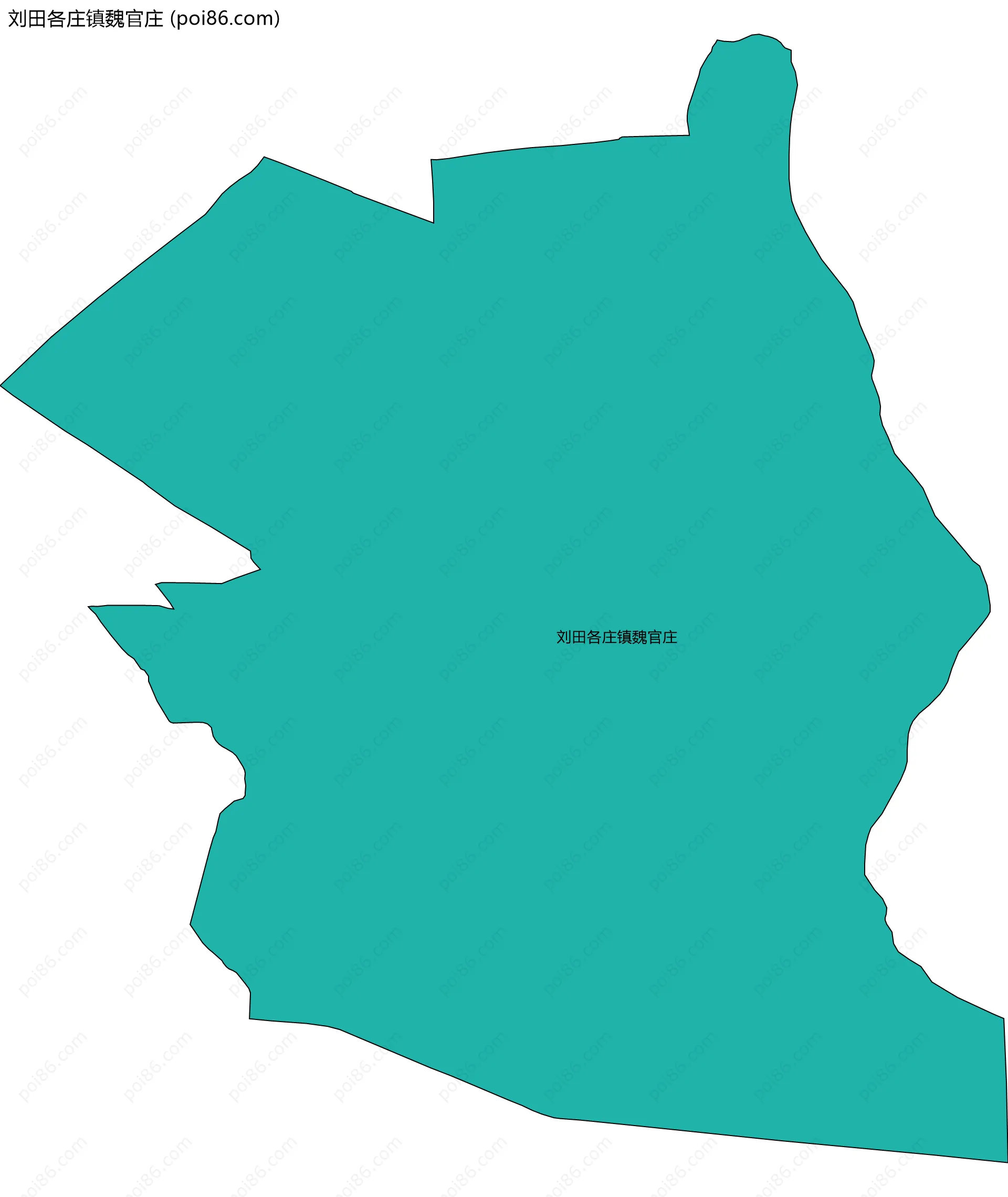 刘田各庄镇魏官庄边界地图