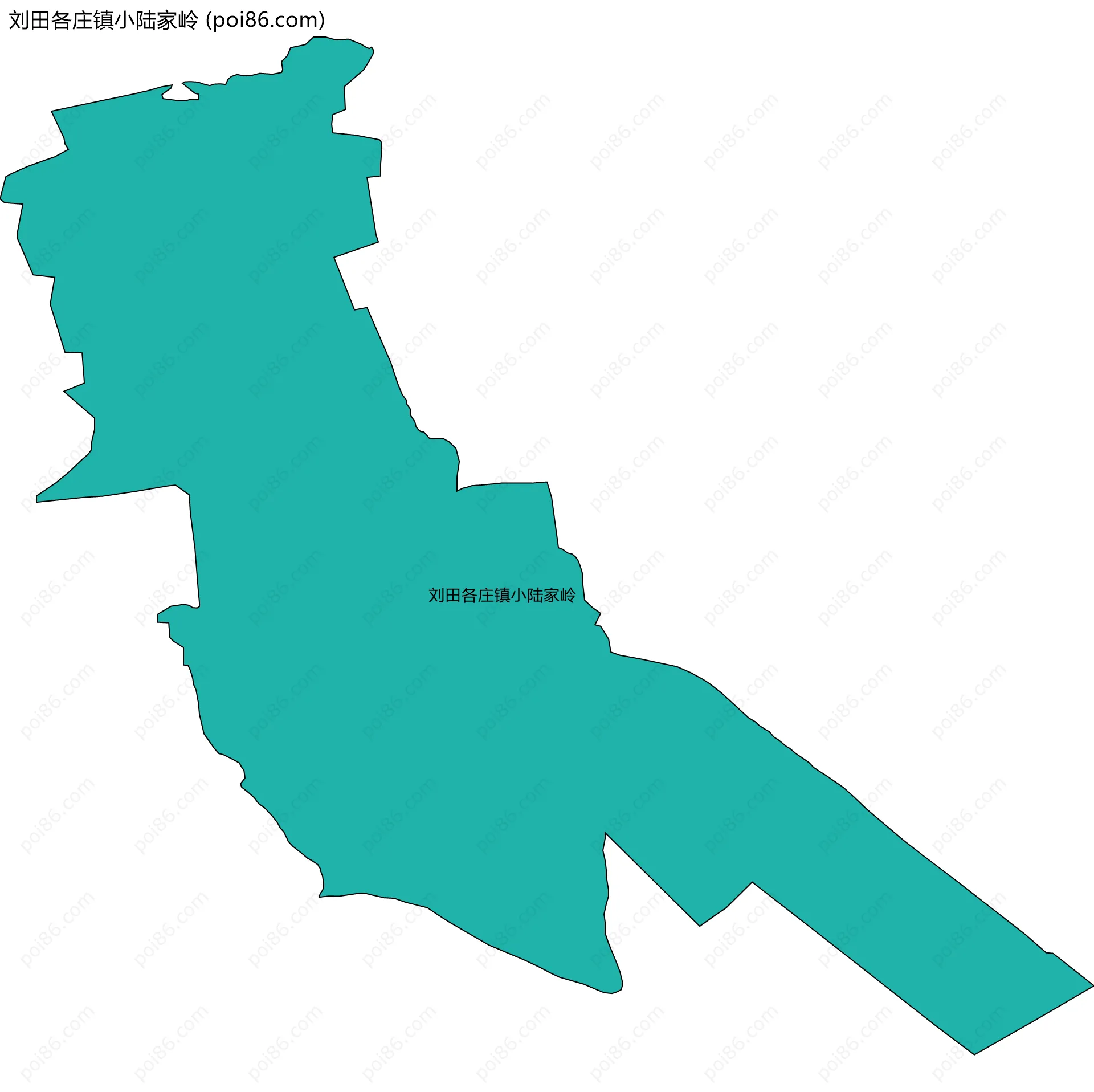 刘田各庄镇小陆家岭边界地图