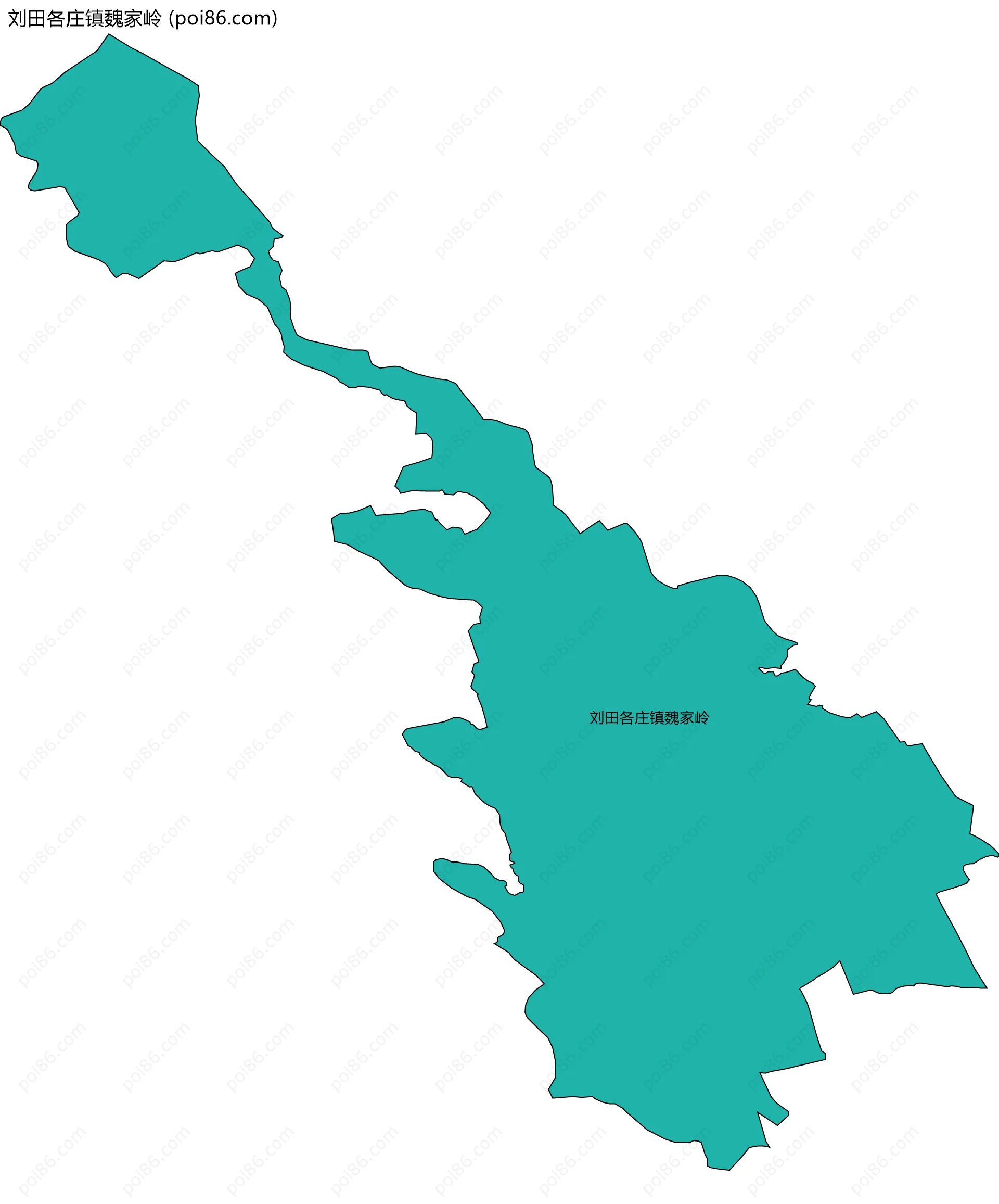刘田各庄镇魏家岭边界地图