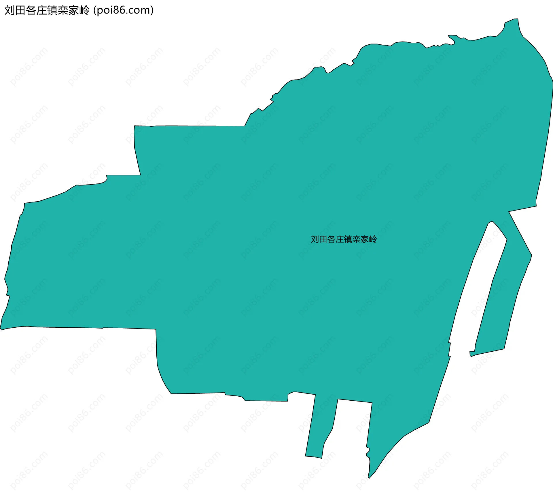 刘田各庄镇栾家岭边界地图