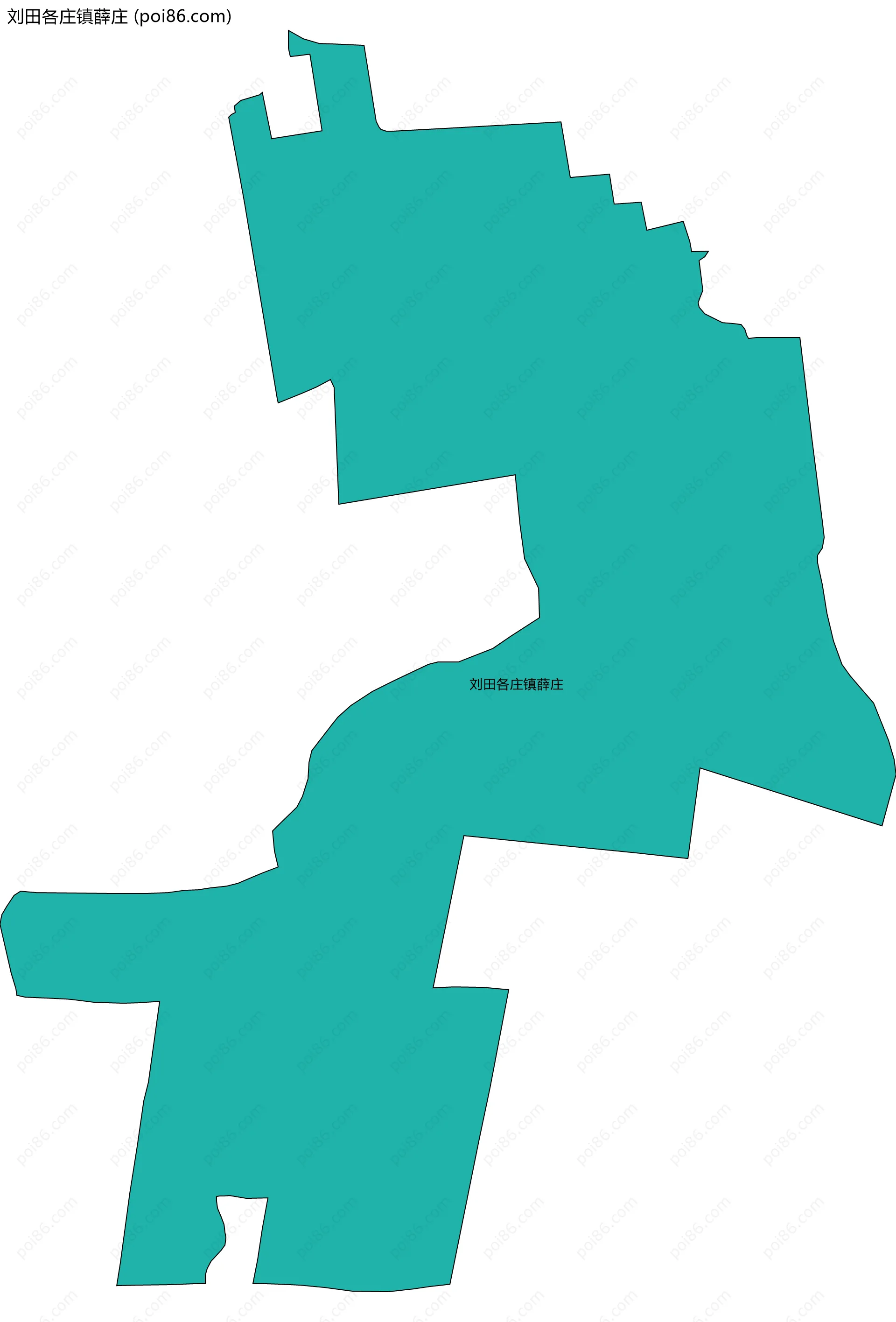 刘田各庄镇薛庄边界地图