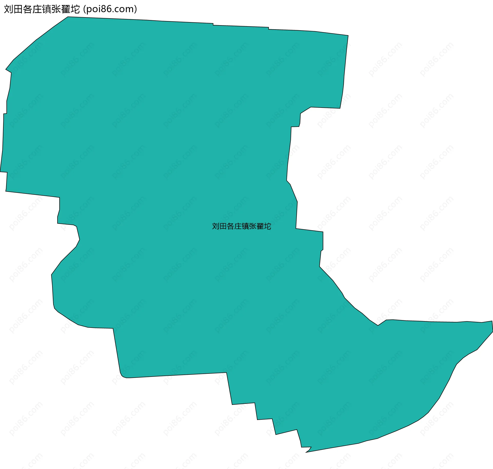 刘田各庄镇张翟坨边界地图
