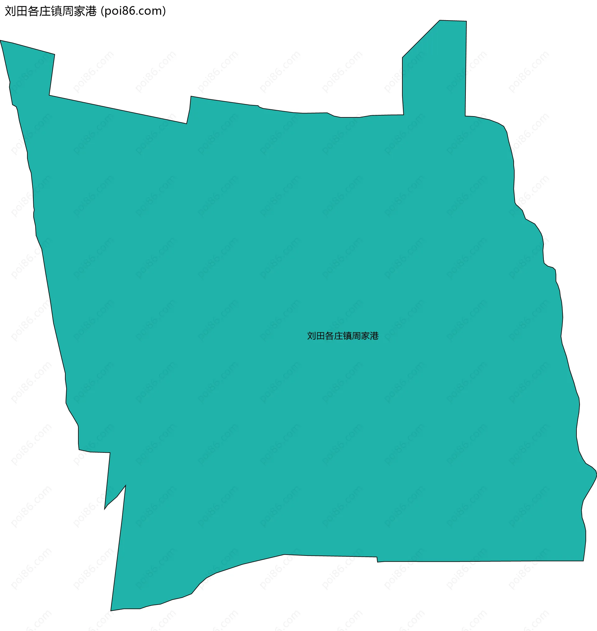 刘田各庄镇周家港边界地图