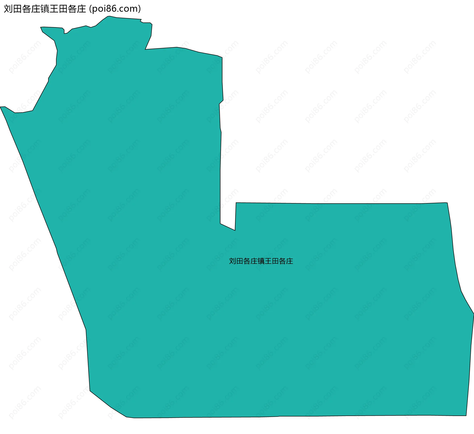 刘田各庄镇王田各庄边界地图