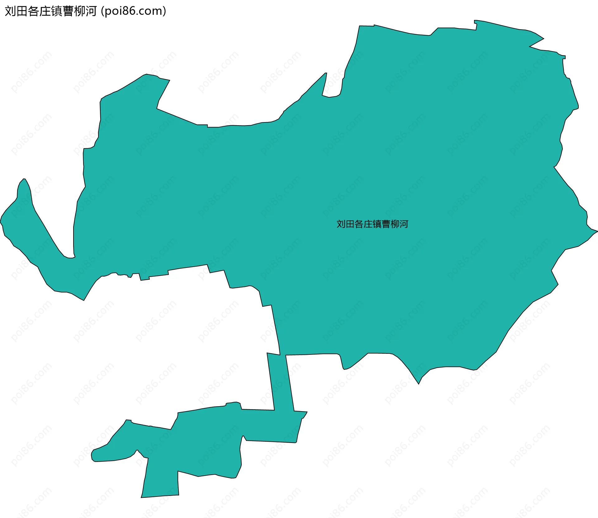 刘田各庄镇曹柳河边界地图