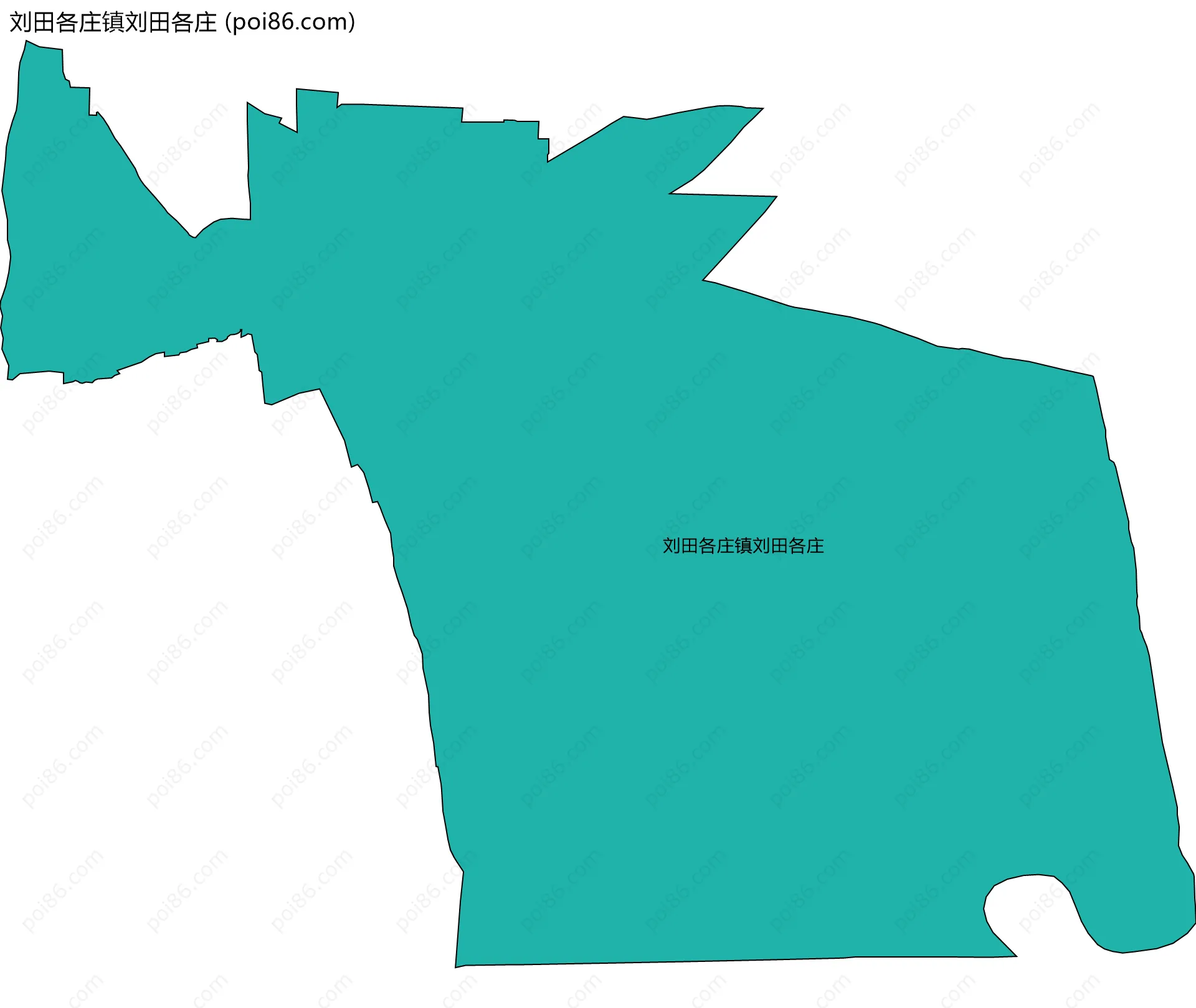 刘田各庄镇刘田各庄边界地图