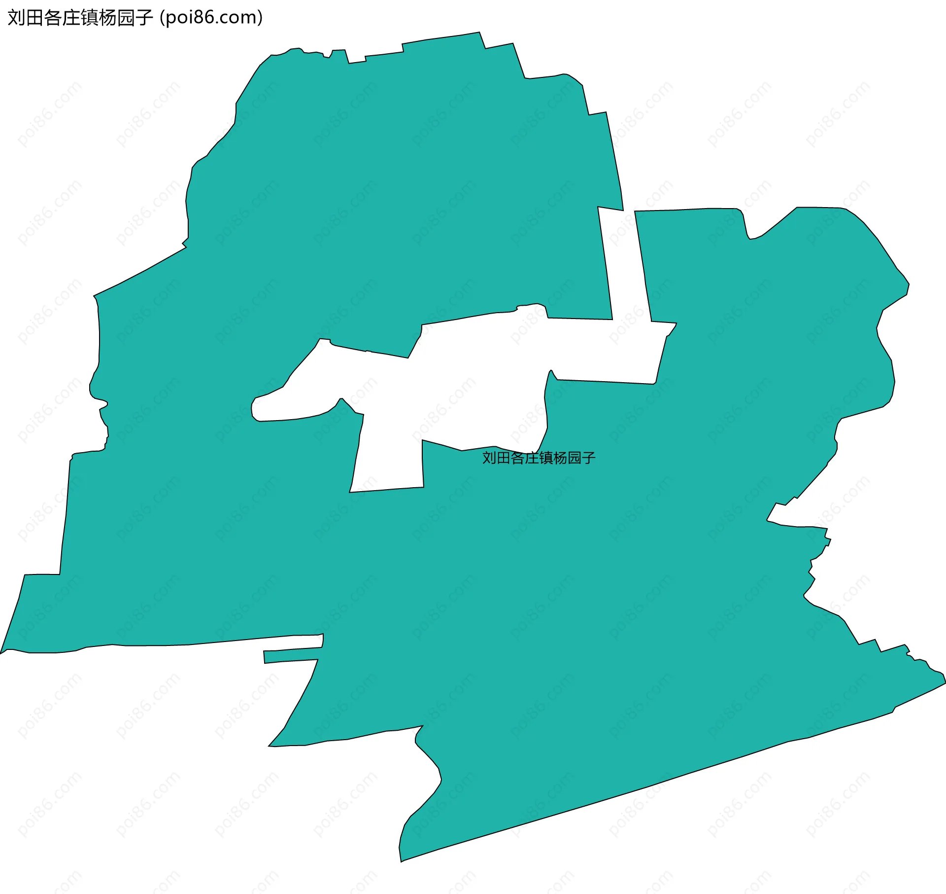 刘田各庄镇杨园子边界地图