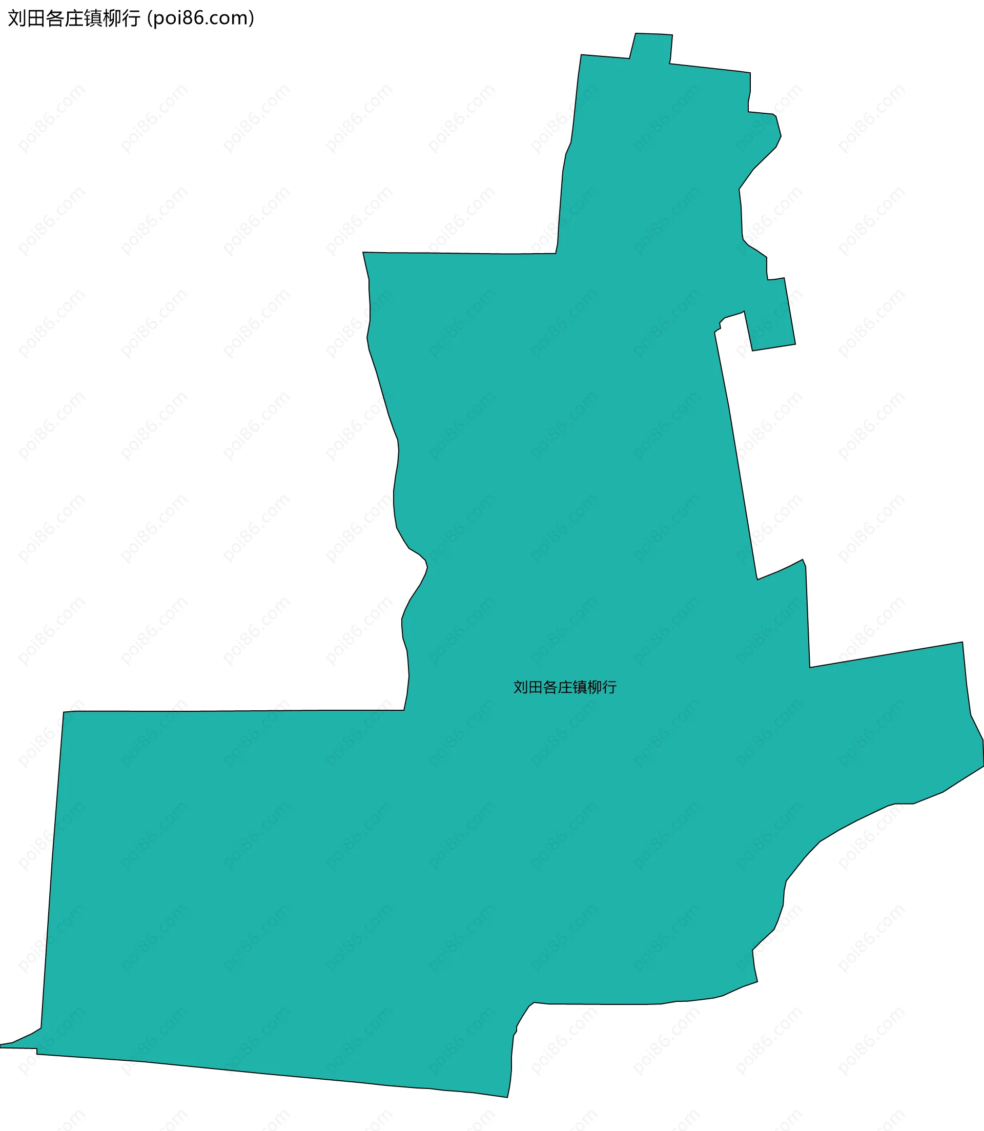 刘田各庄镇柳行边界地图