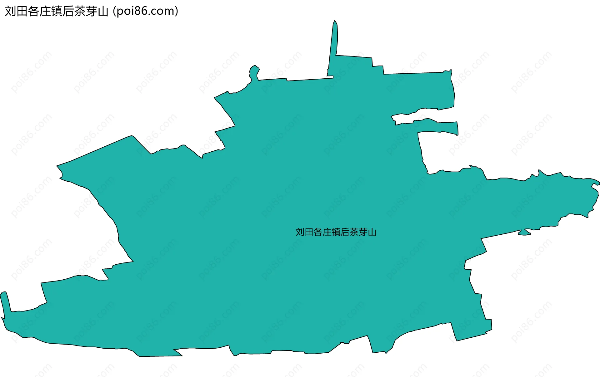 刘田各庄镇后茶芽山边界地图