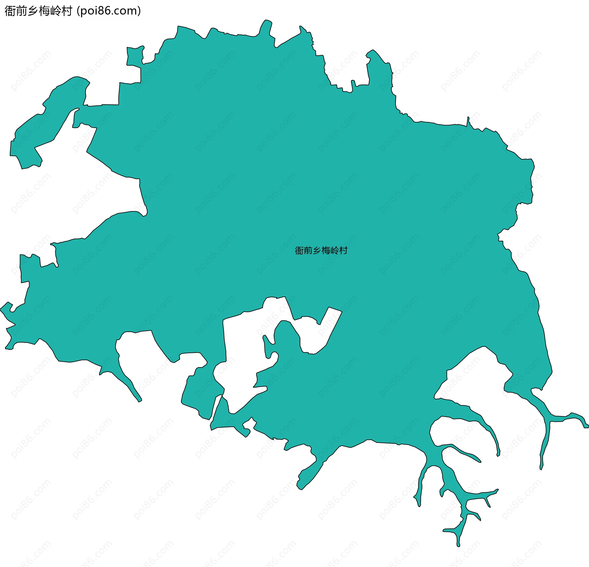 衙前乡梅岭村边界地图