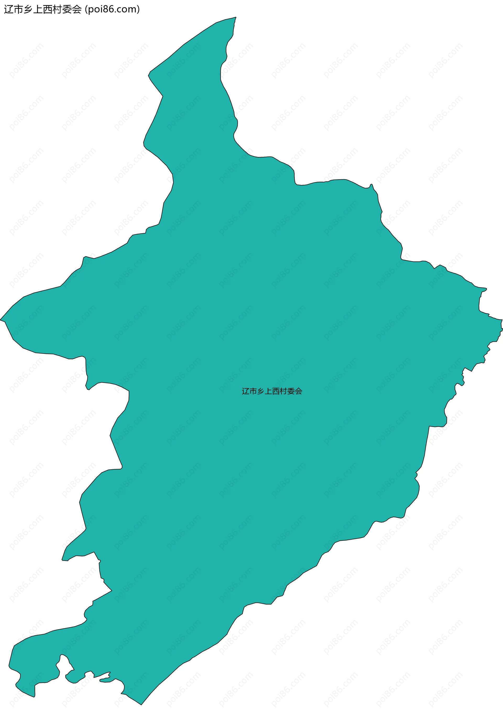 辽市乡上西村委会边界地图