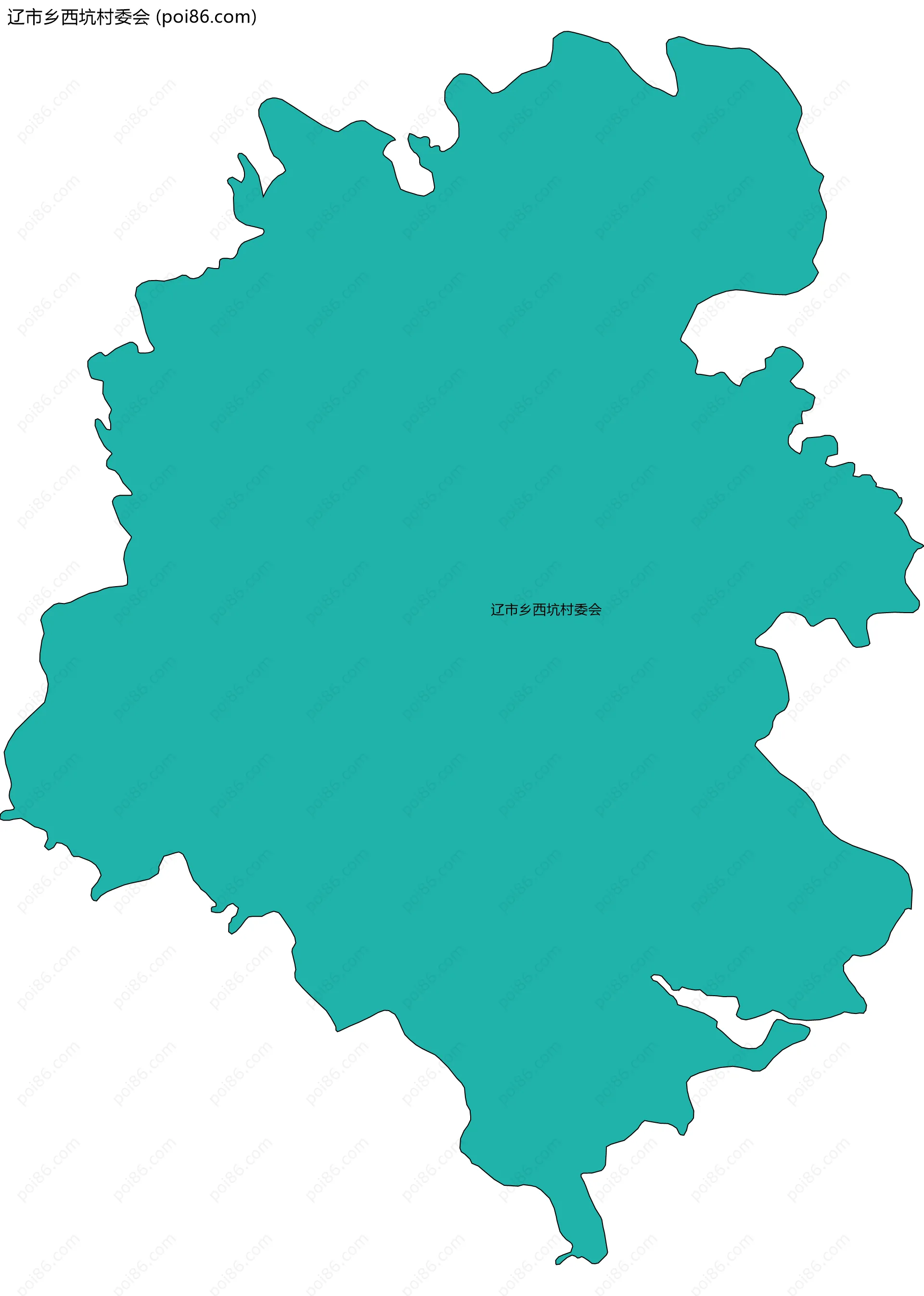 辽市乡西坑村委会边界地图