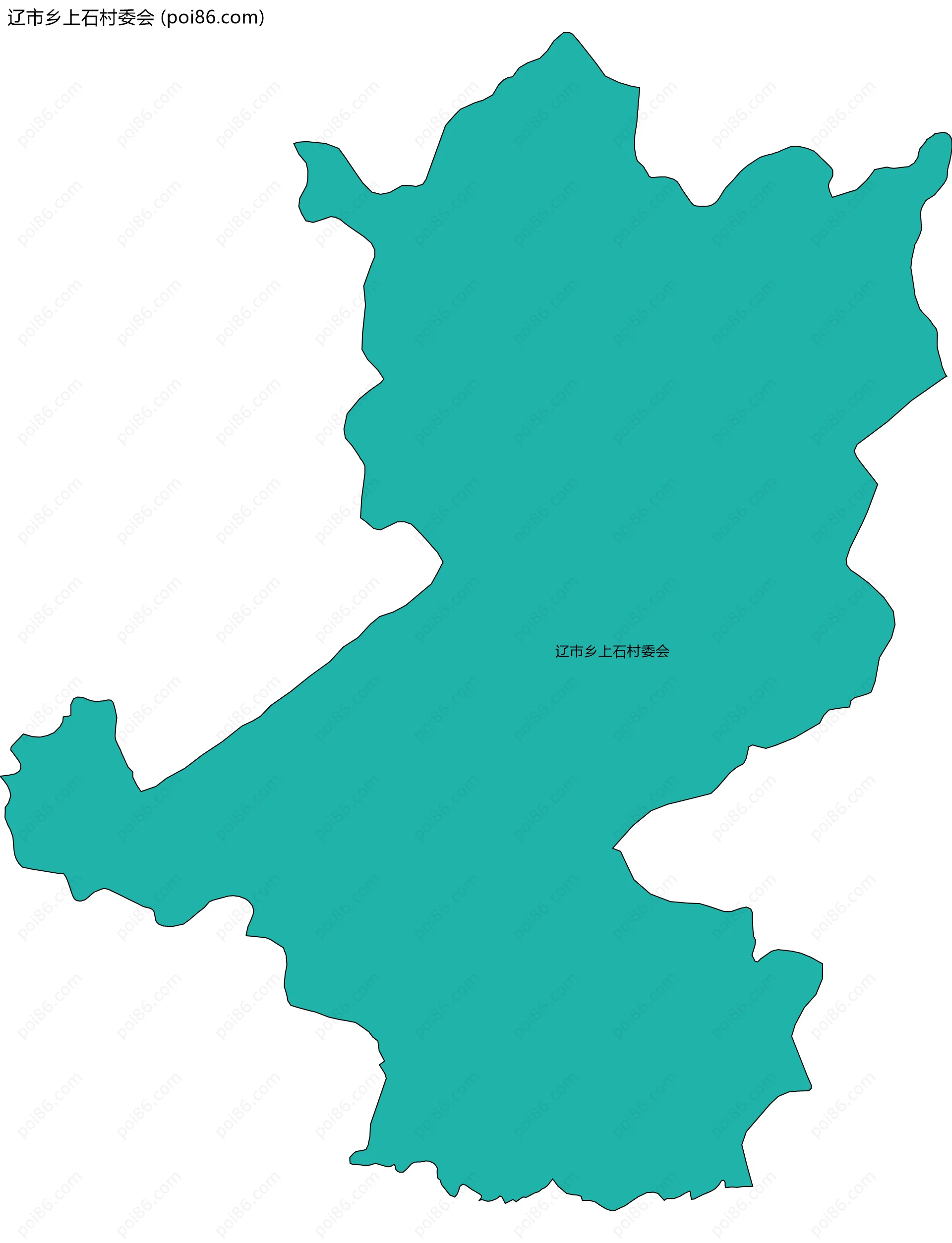 辽市乡上石村委会边界地图