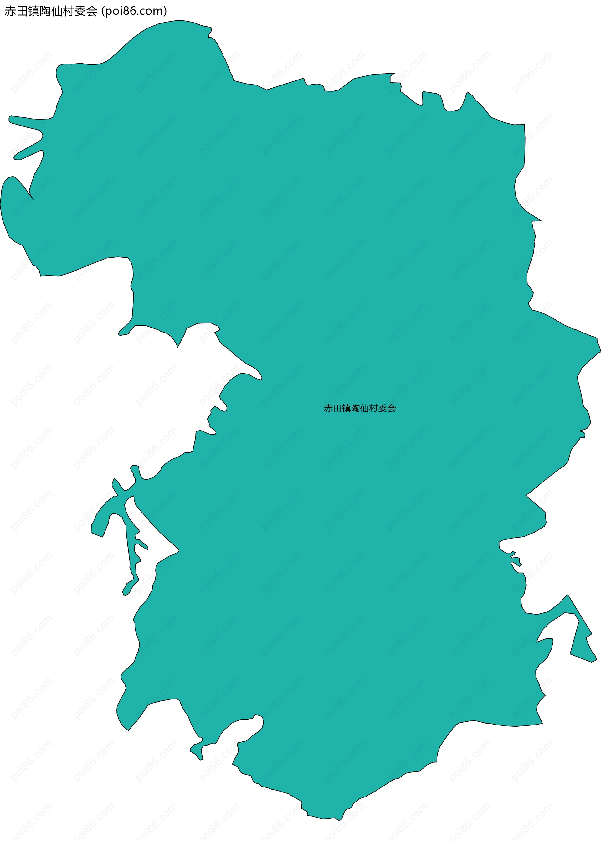 赤田镇陶仙村委会边界地图