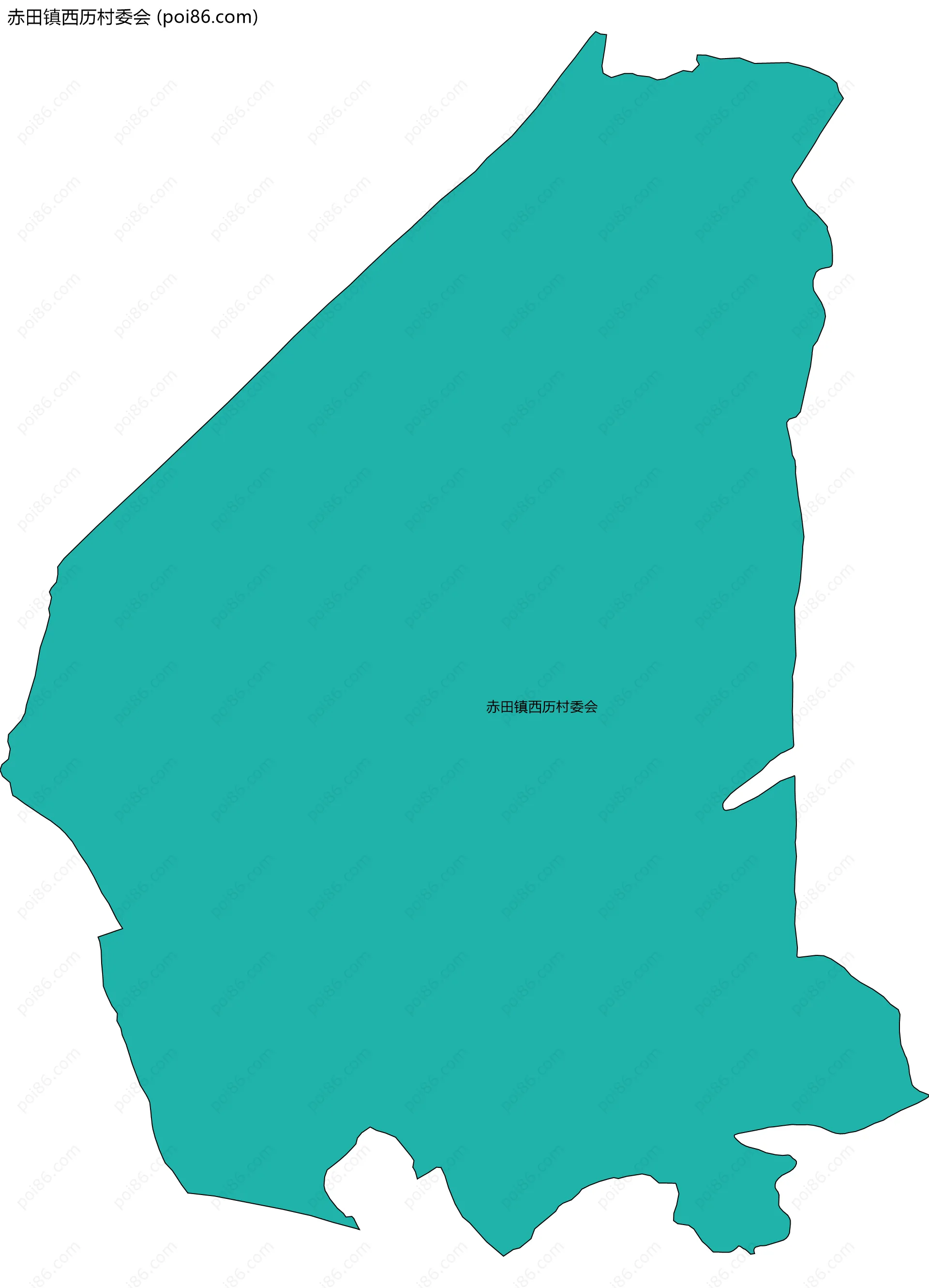 赤田镇西历村委会边界地图