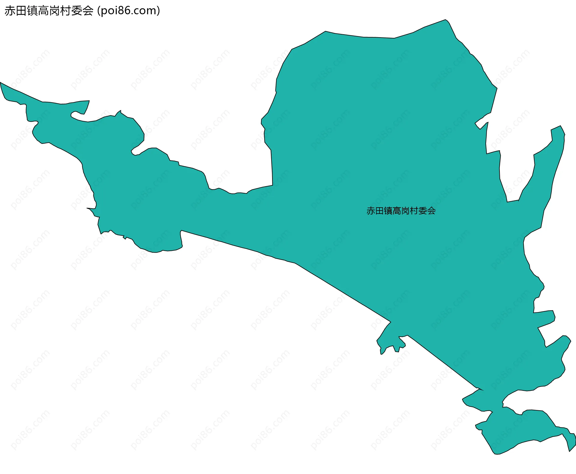 赤田镇高岗村委会边界地图