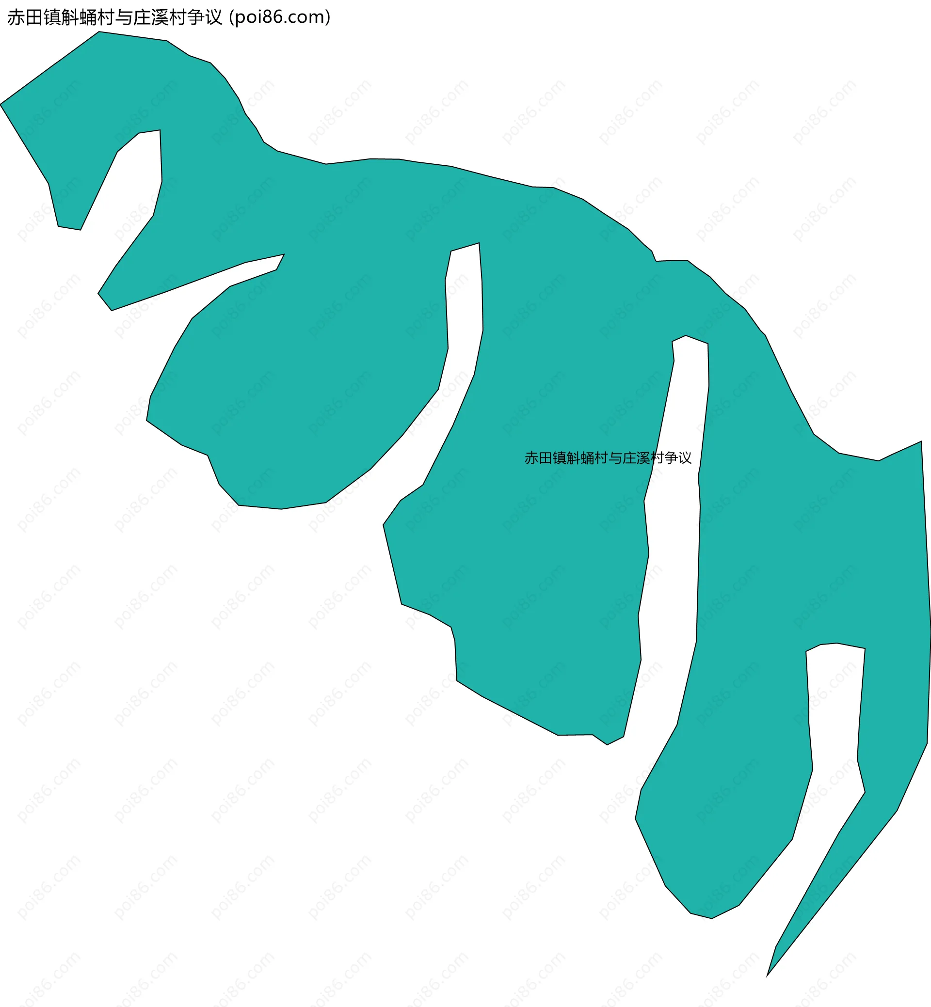 赤田镇斛蛹村与庄溪村争议边界地图