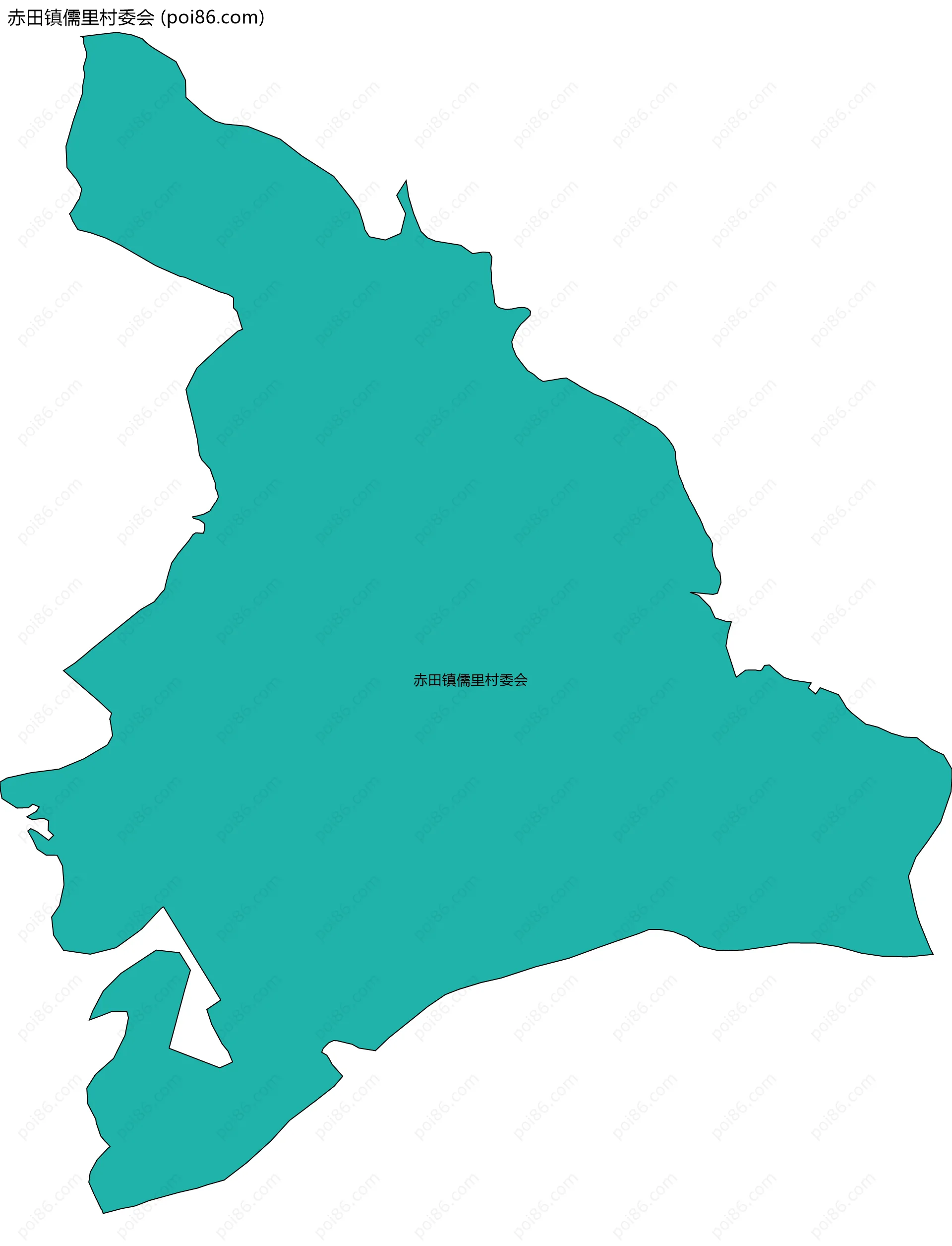赤田镇儒里村委会边界地图