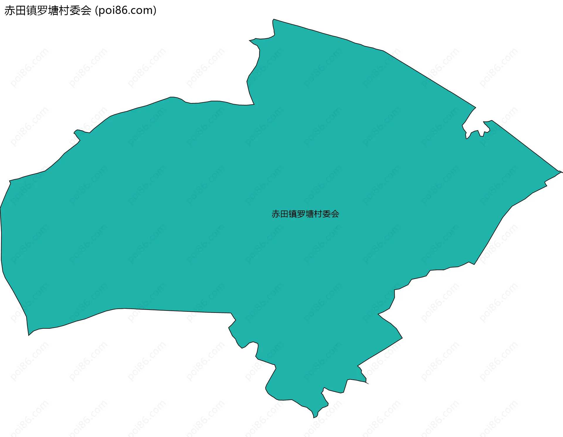 赤田镇罗塘村委会边界地图