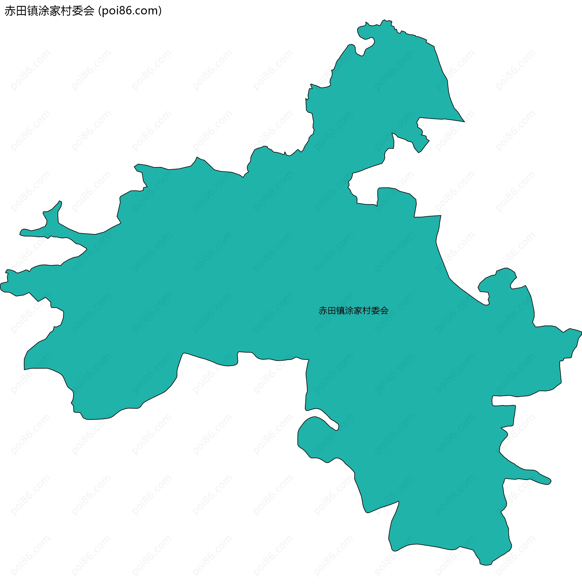 赤田镇涂家村委会边界地图