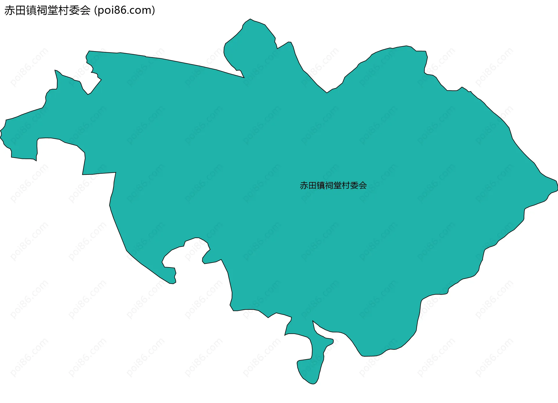 赤田镇祠堂村委会边界地图
