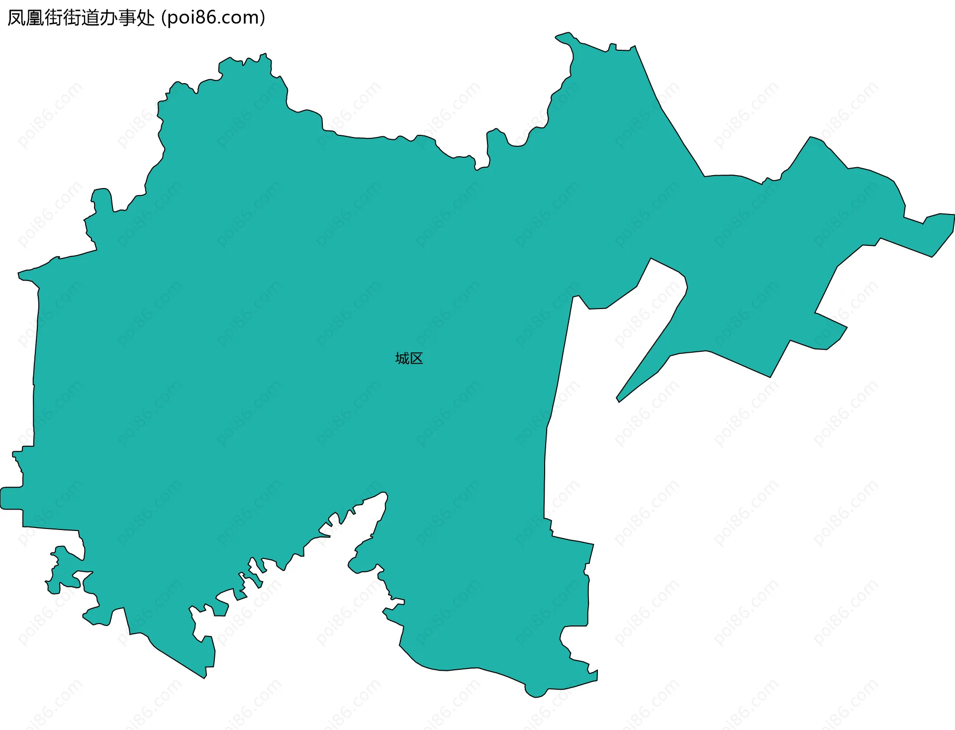 凤凰街街道办事处边界地图(五级行政区划)