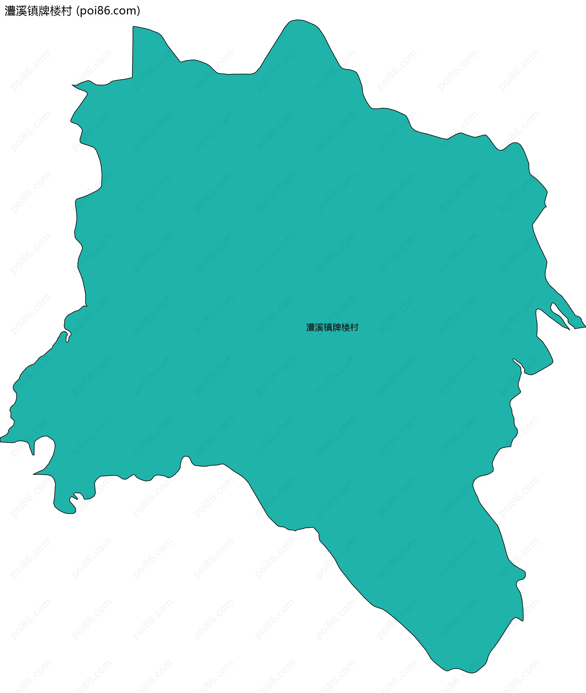 澧溪镇牌楼村边界地图