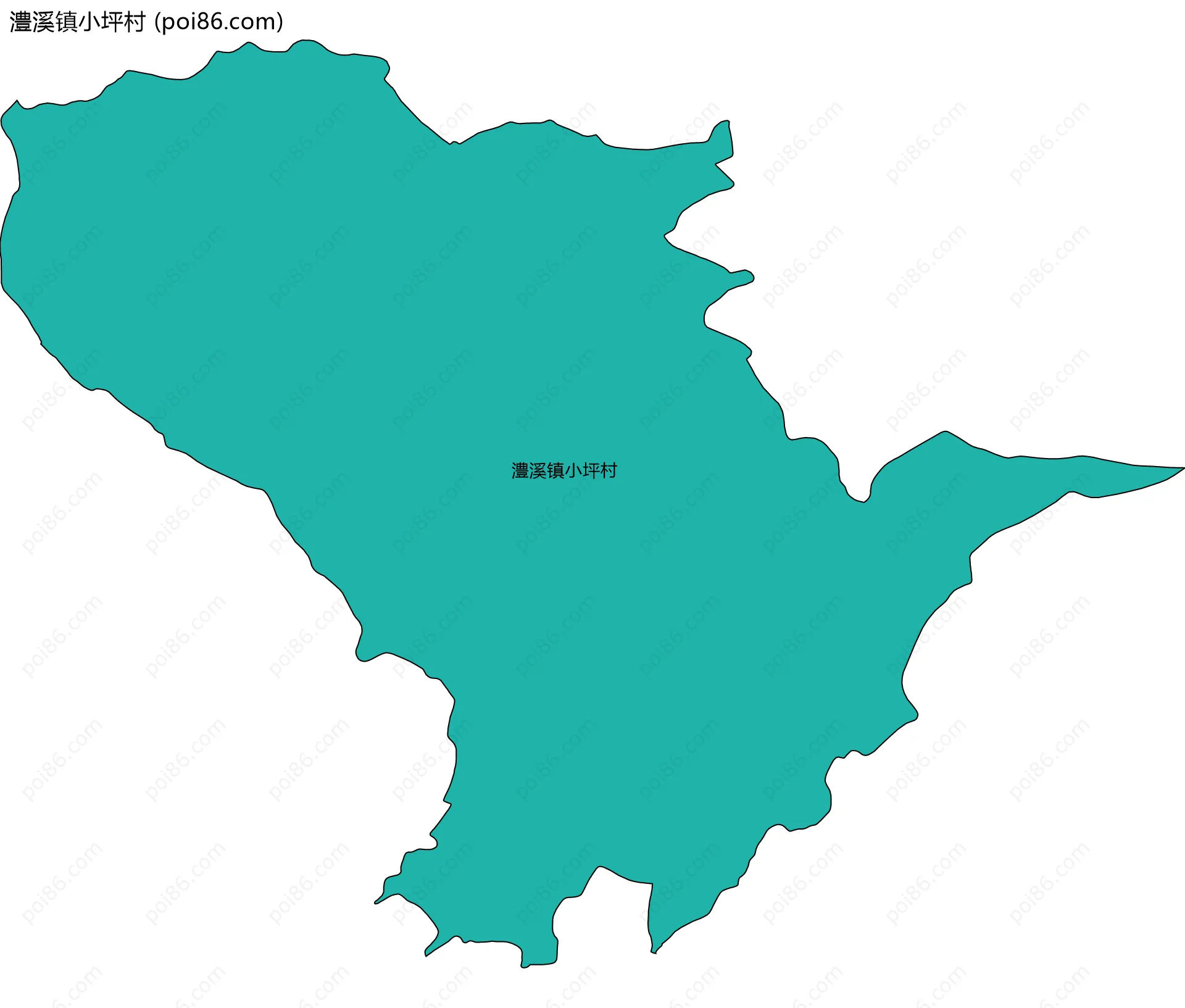 澧溪镇小坪村边界地图