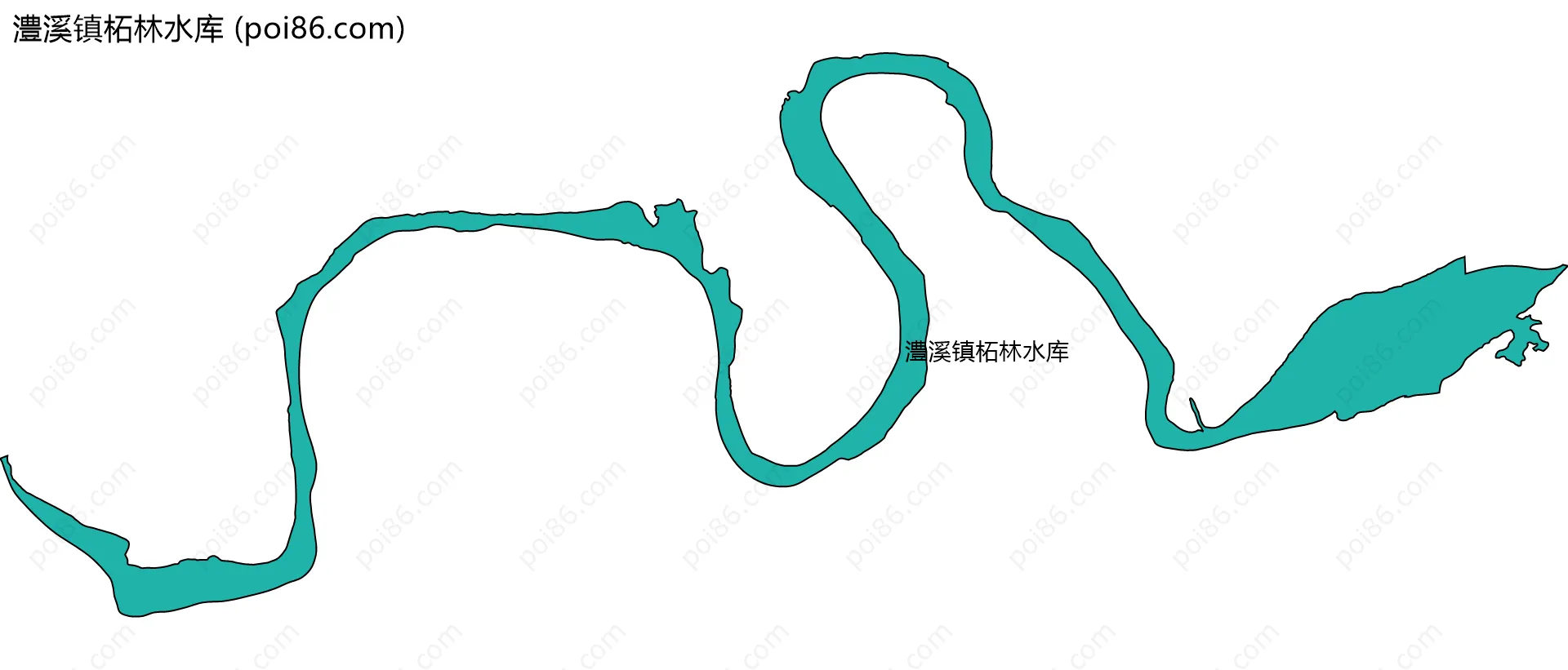 澧溪镇柘林水库边界地图