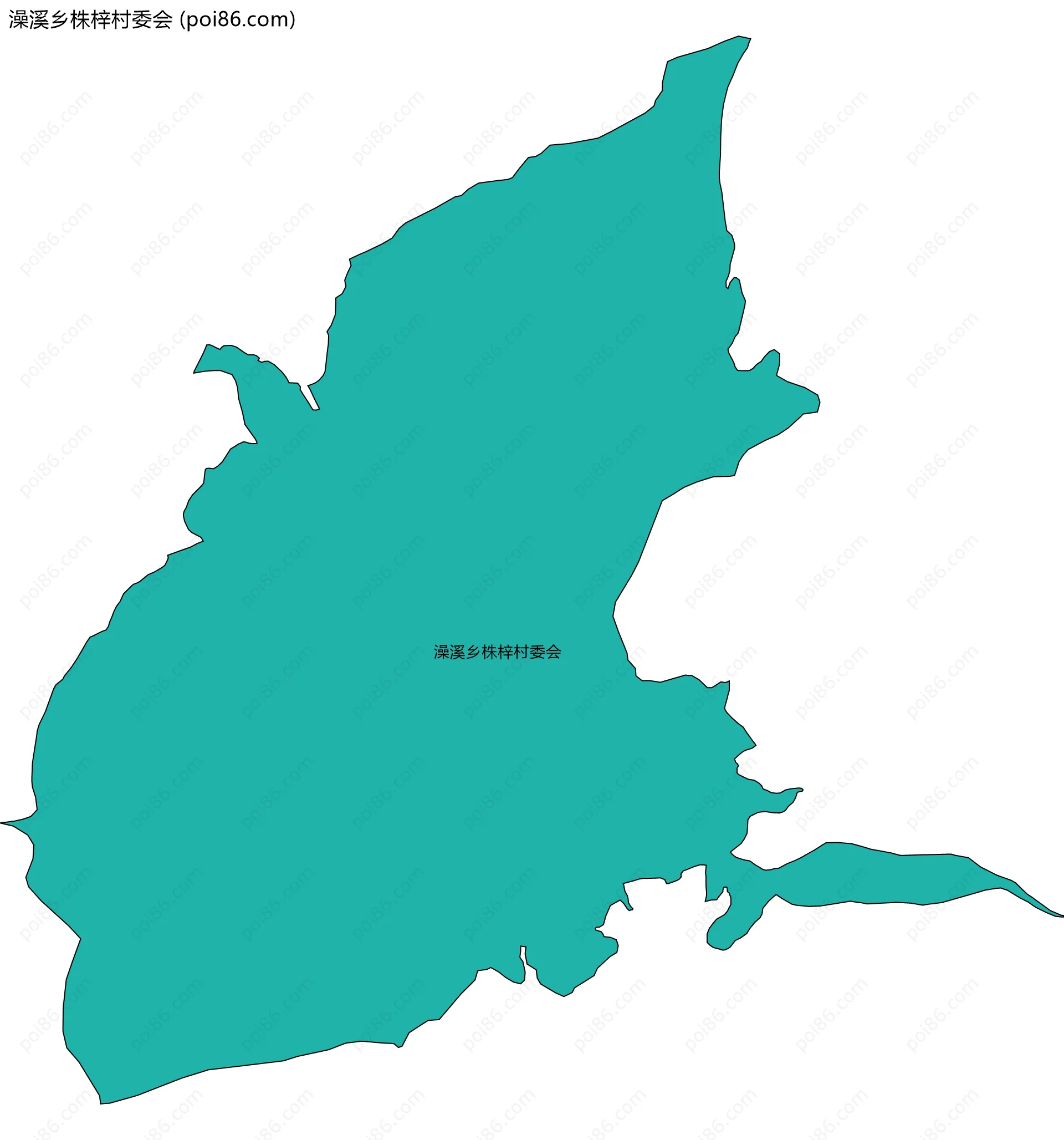 澡溪乡株梓村委会边界地图