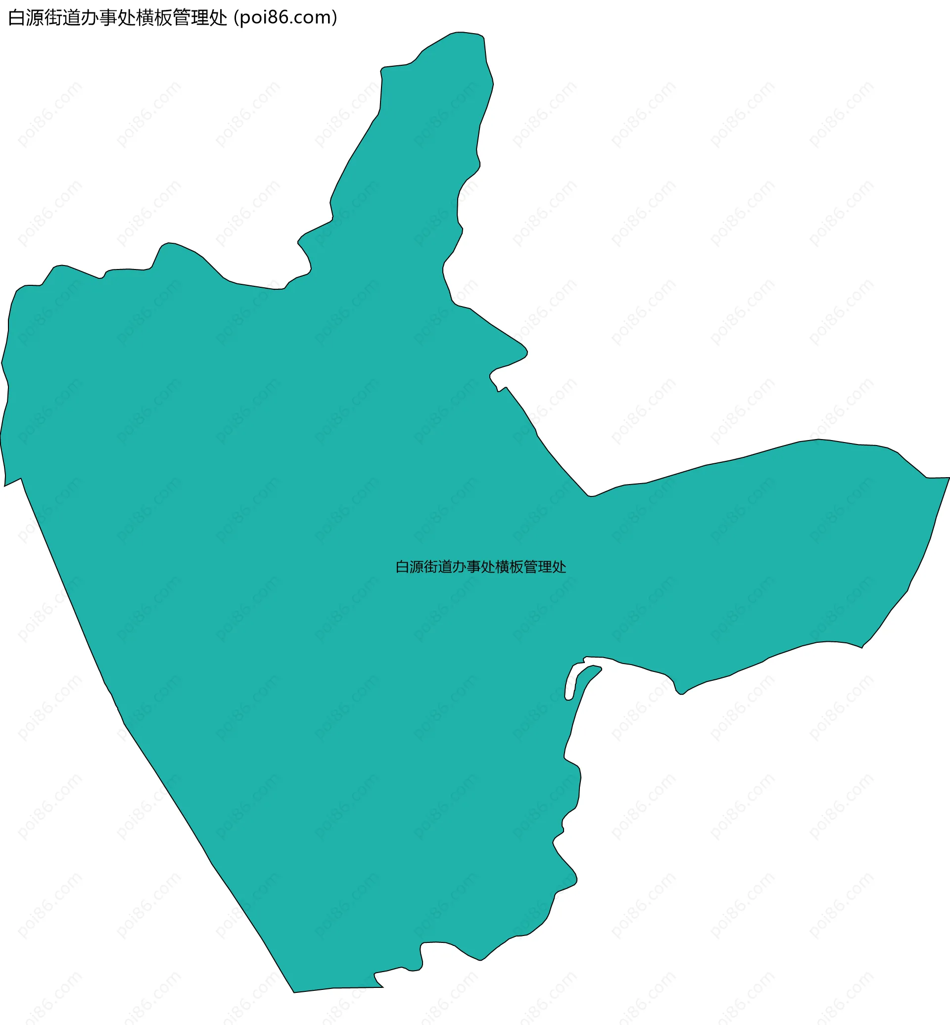 白源街道办事处横板管理处边界地图