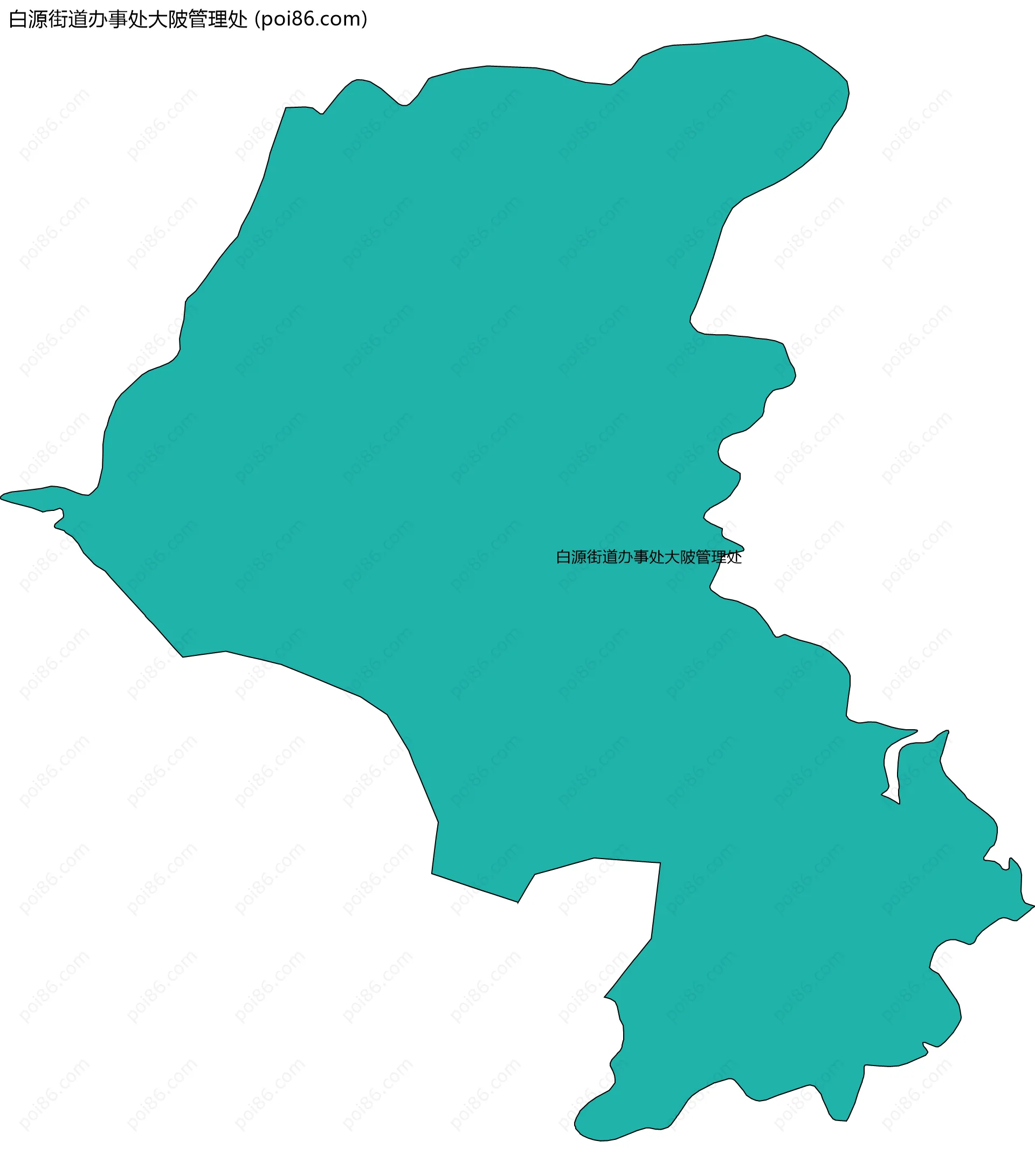 白源街道办事处大陂管理处边界地图